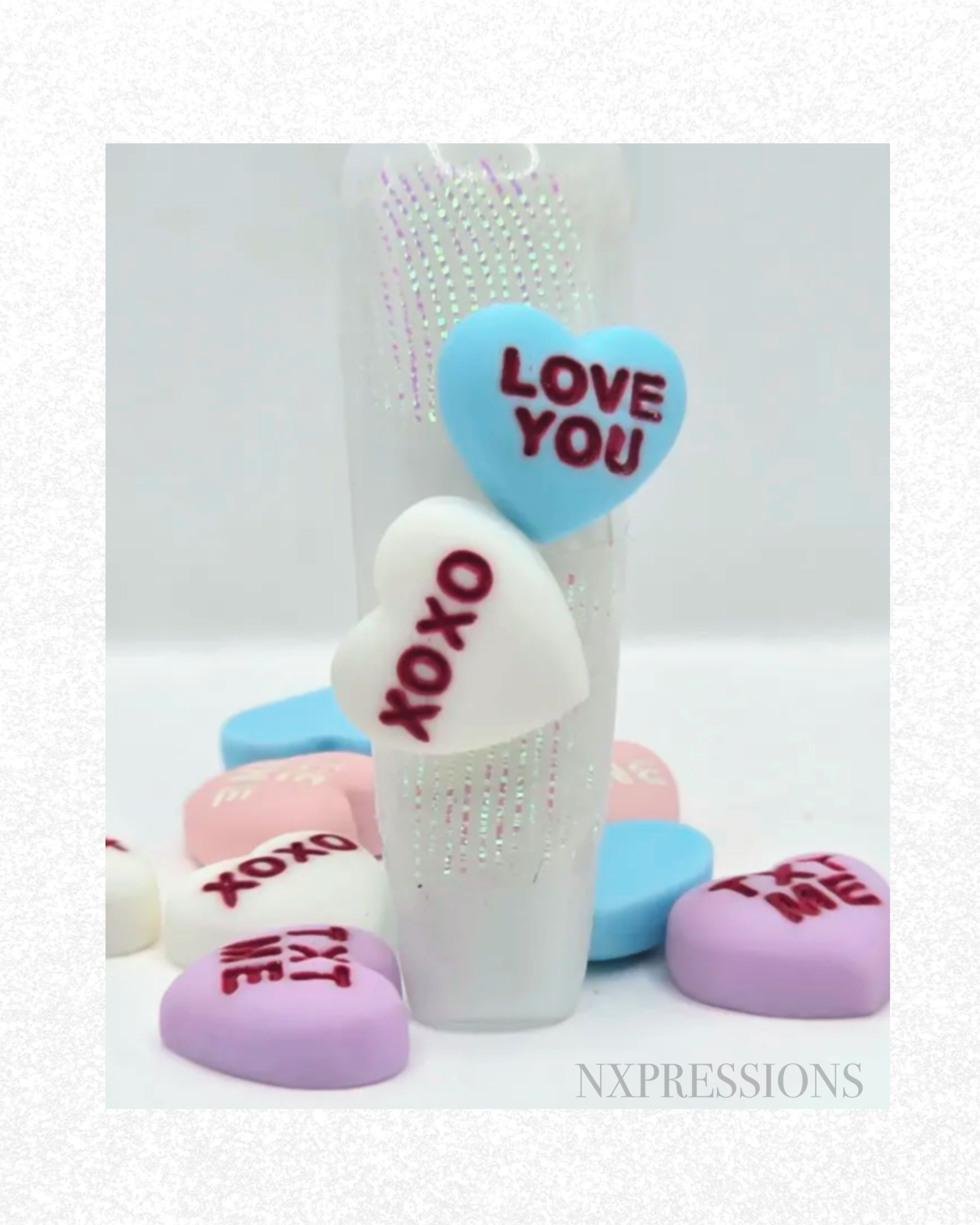 Kawaii Conversation Candy Heart Nail Charms
