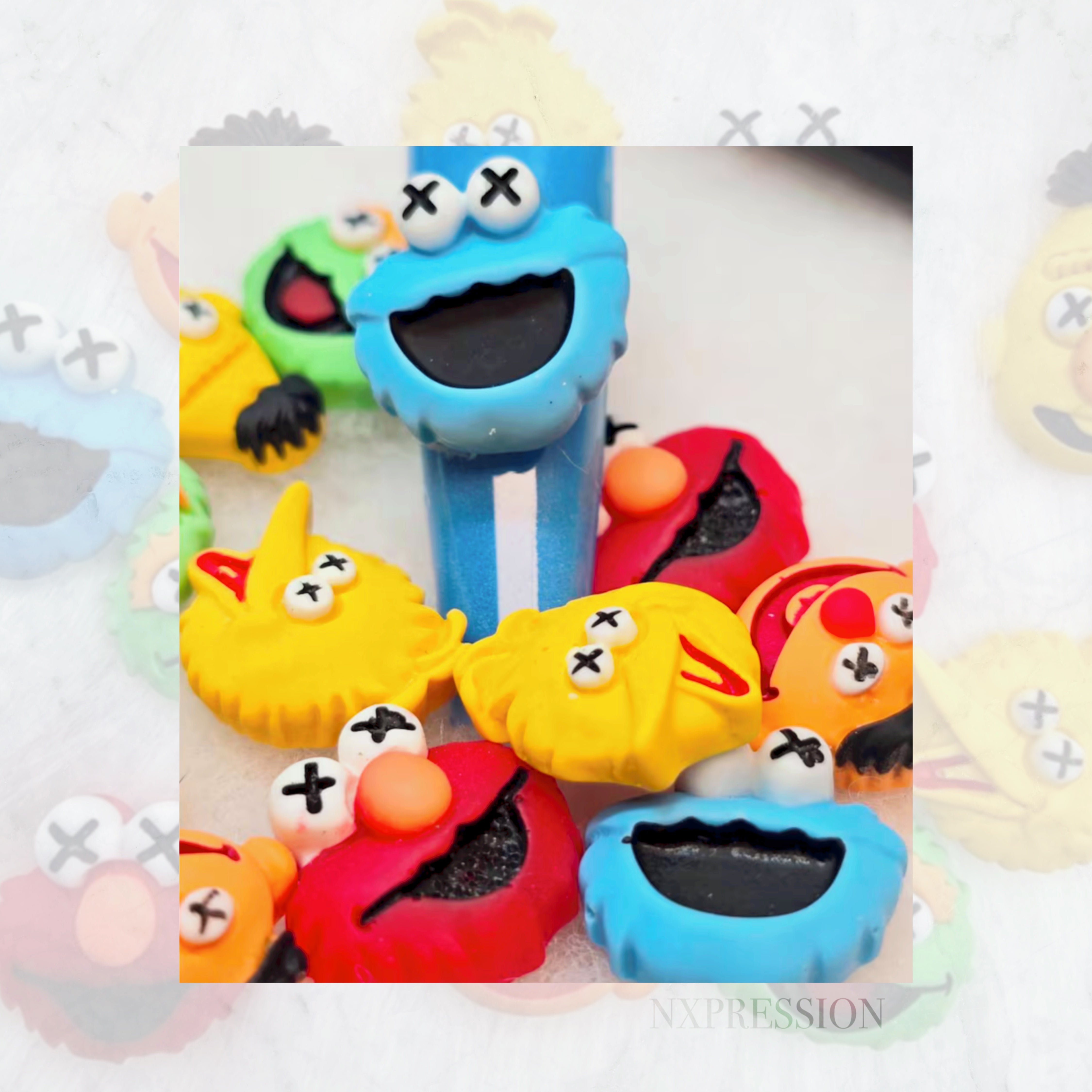 Kawaii Sesame Street Cartoon Nail Charms