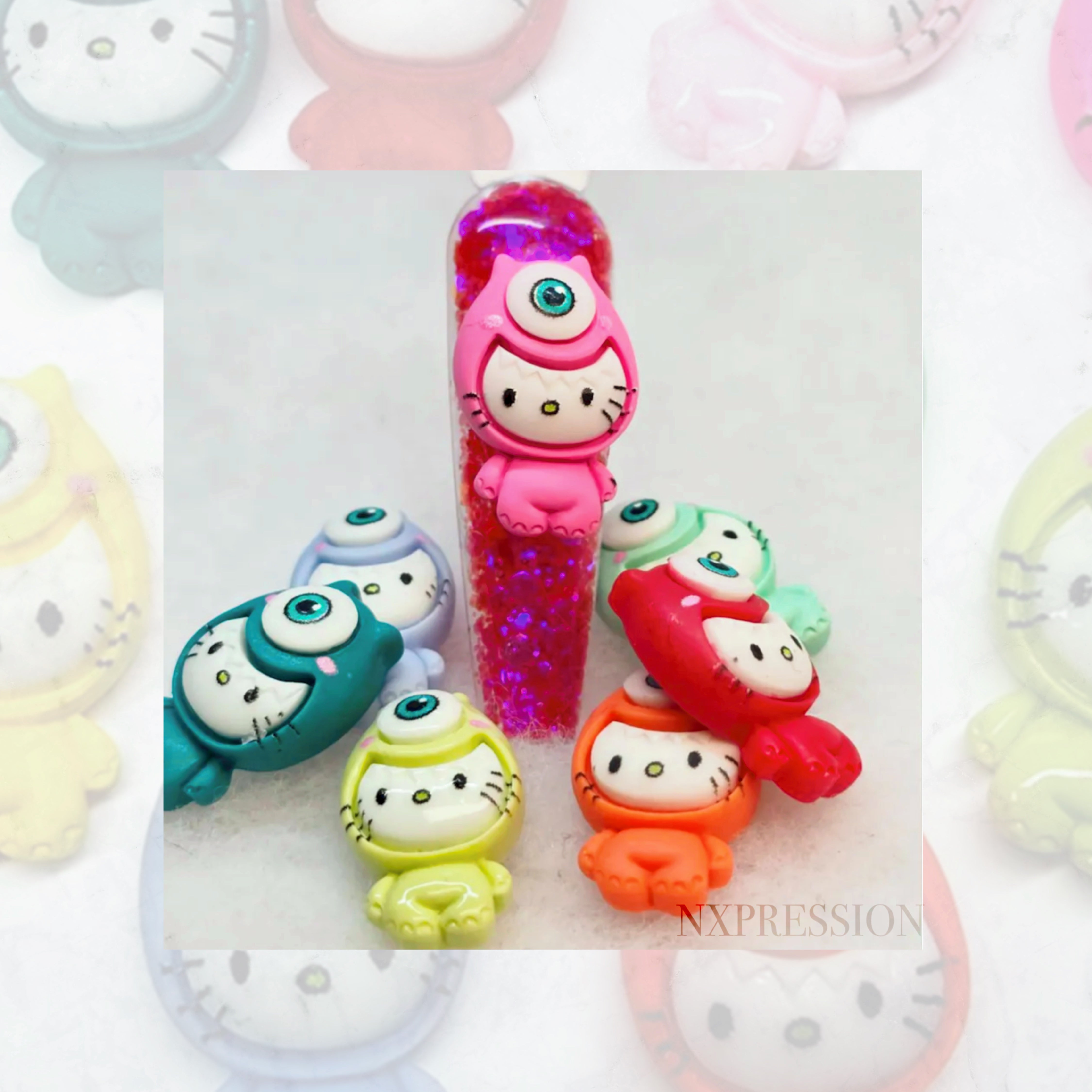 Kawaii Monster Kitty Nail Charms