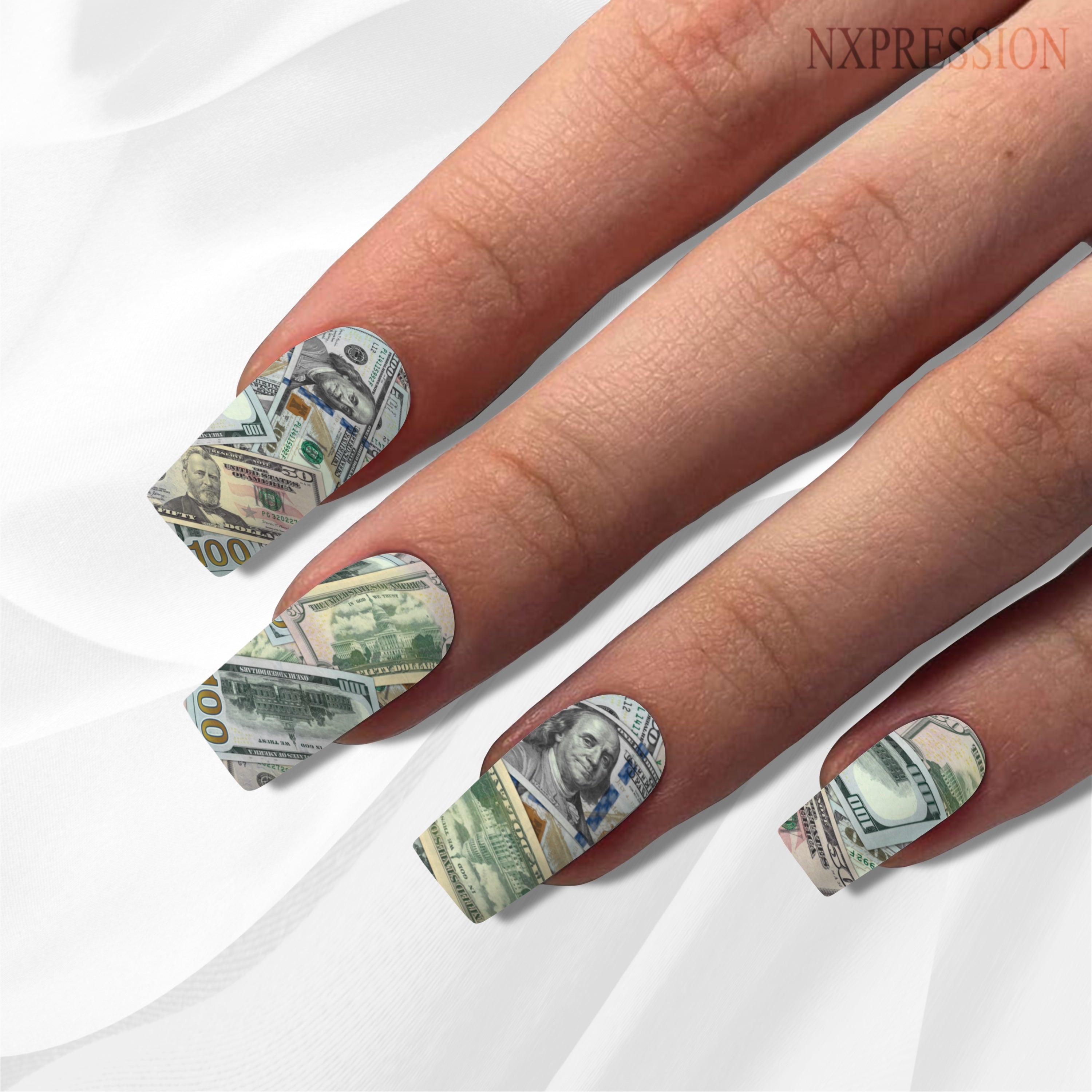 Scattered Benjamin Bill Money Nail Wraps