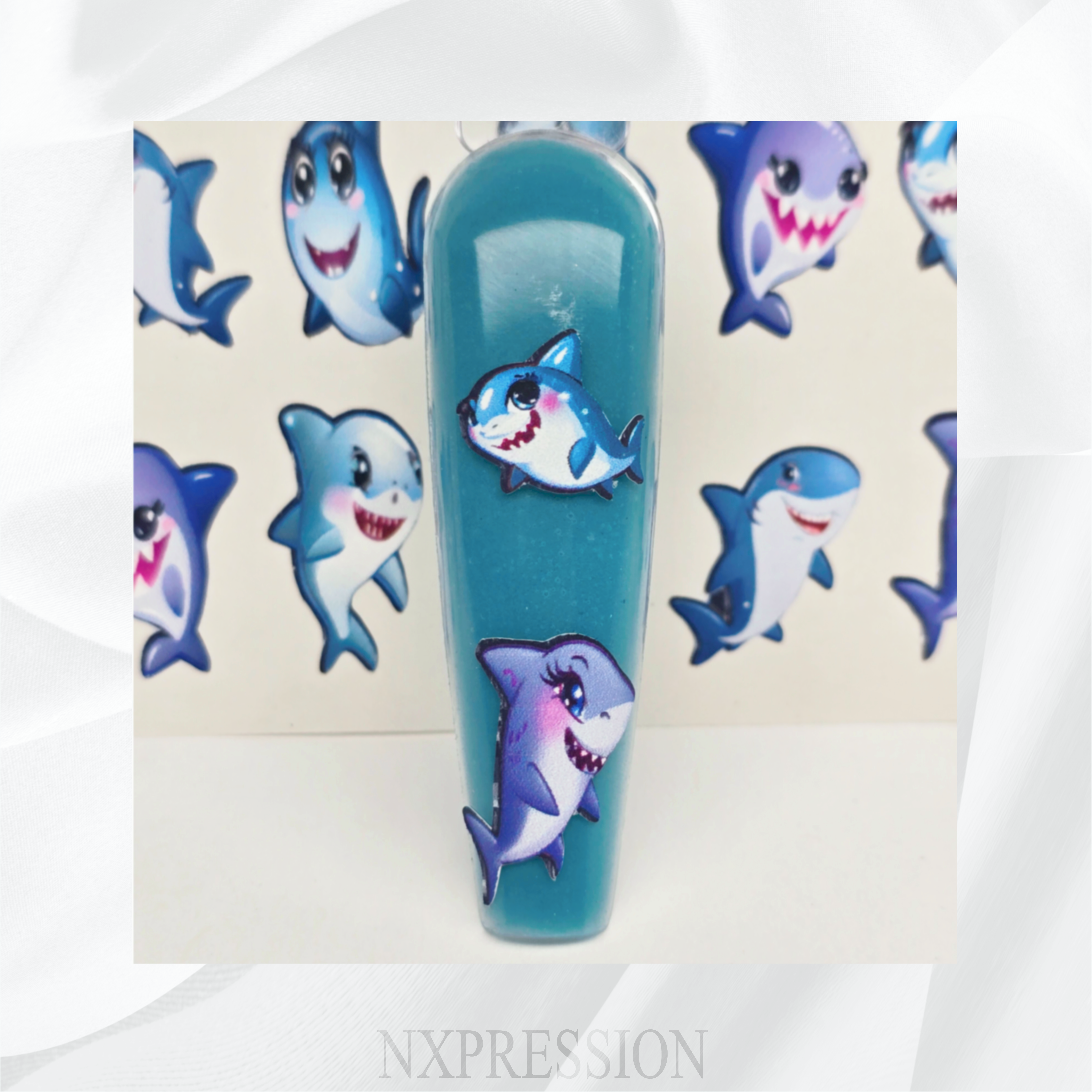 Kawaii Sharks Nail Stickers