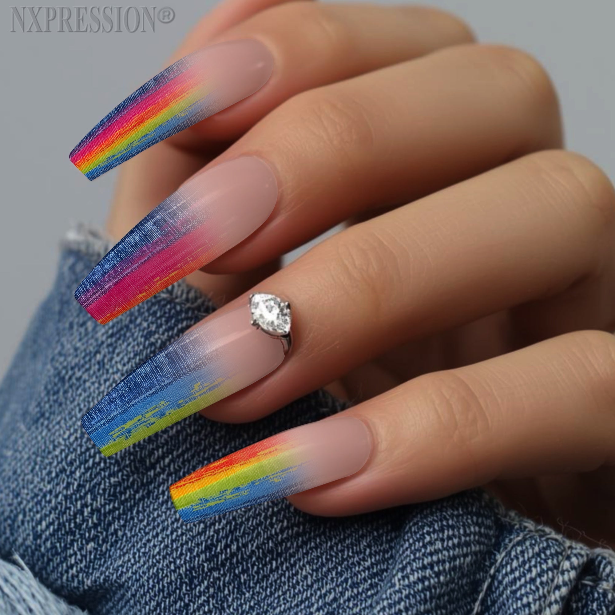 Ombré Denim Rainbow