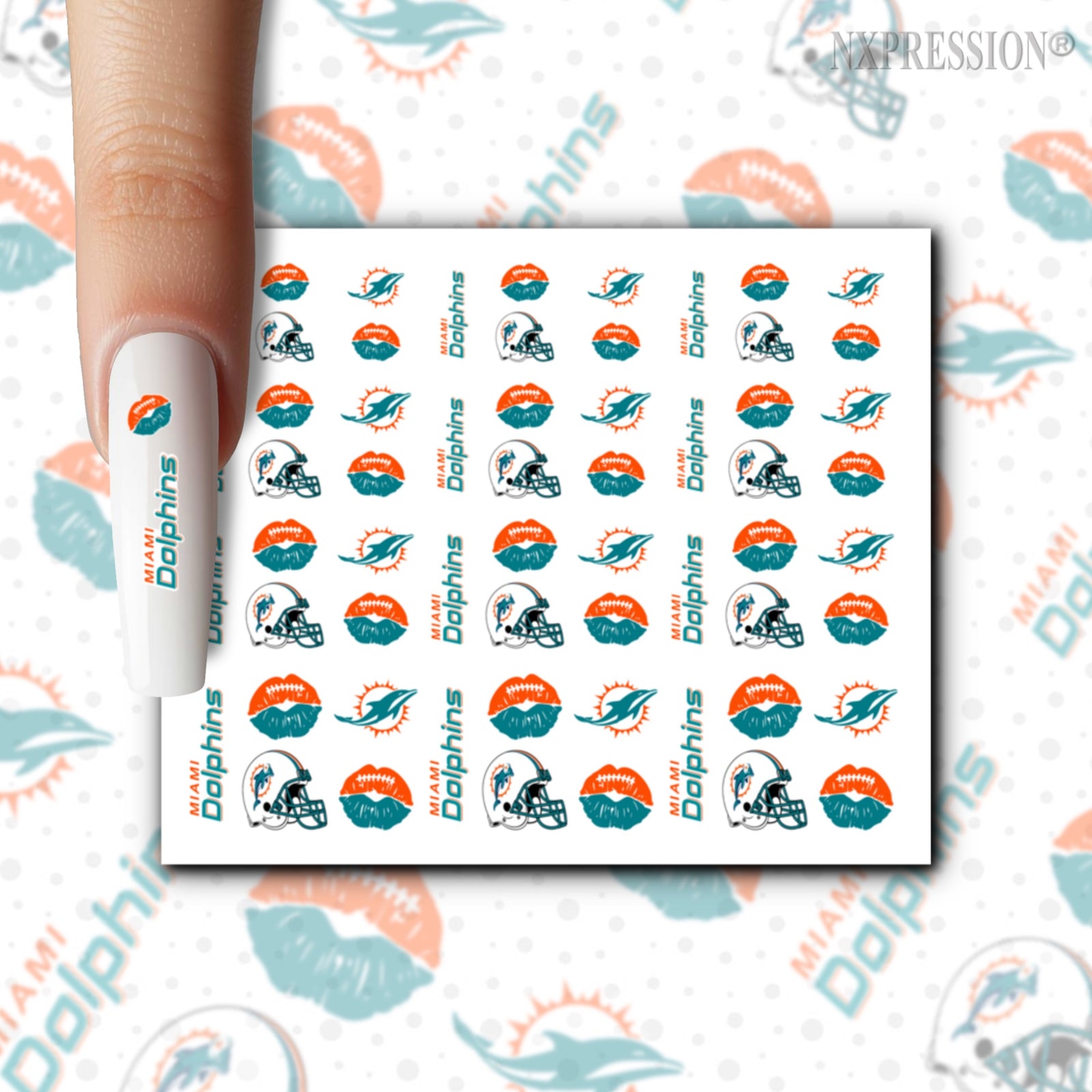 Miami Dolphins Nail Stickers