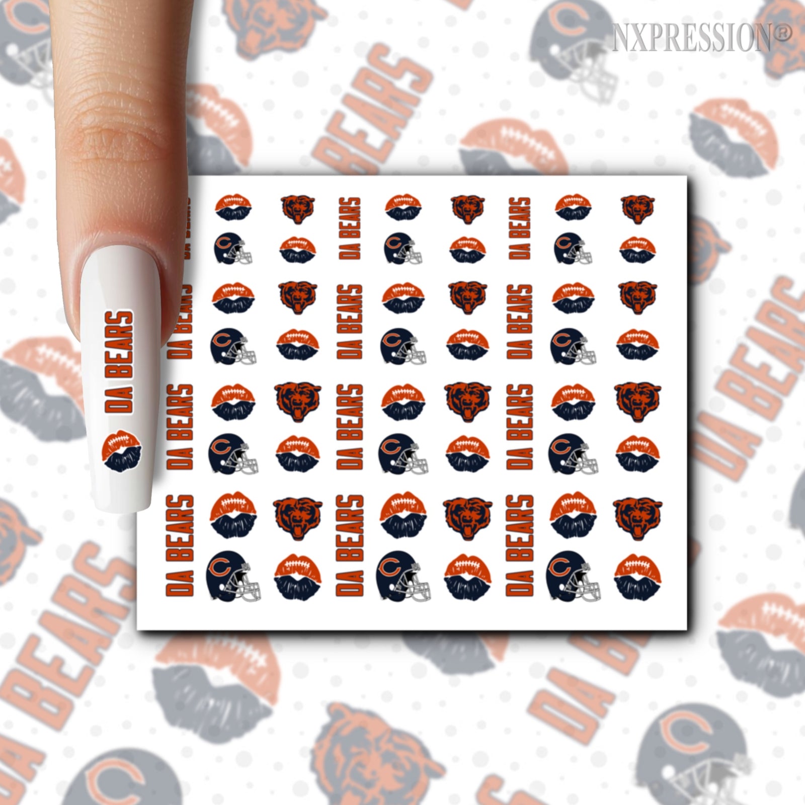 Da Bears Nail Stickers