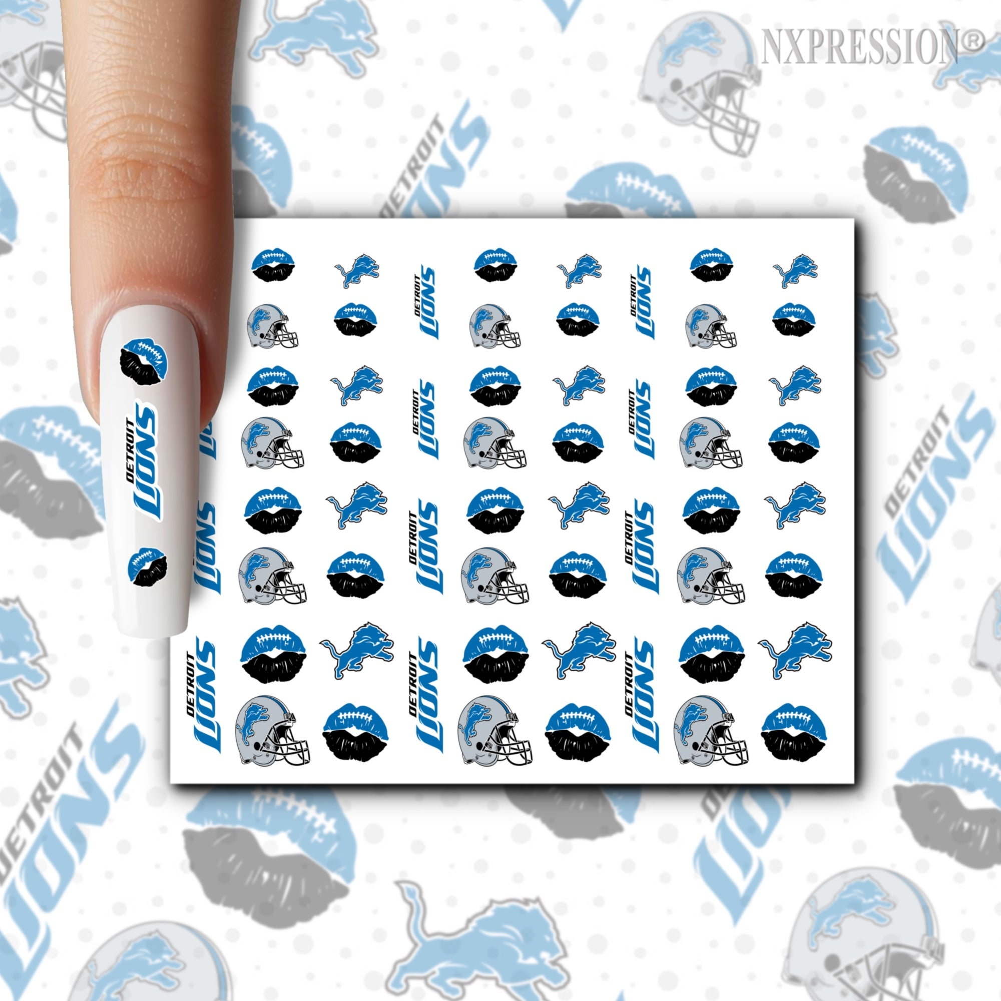 Detroit Lions Nail Stickers