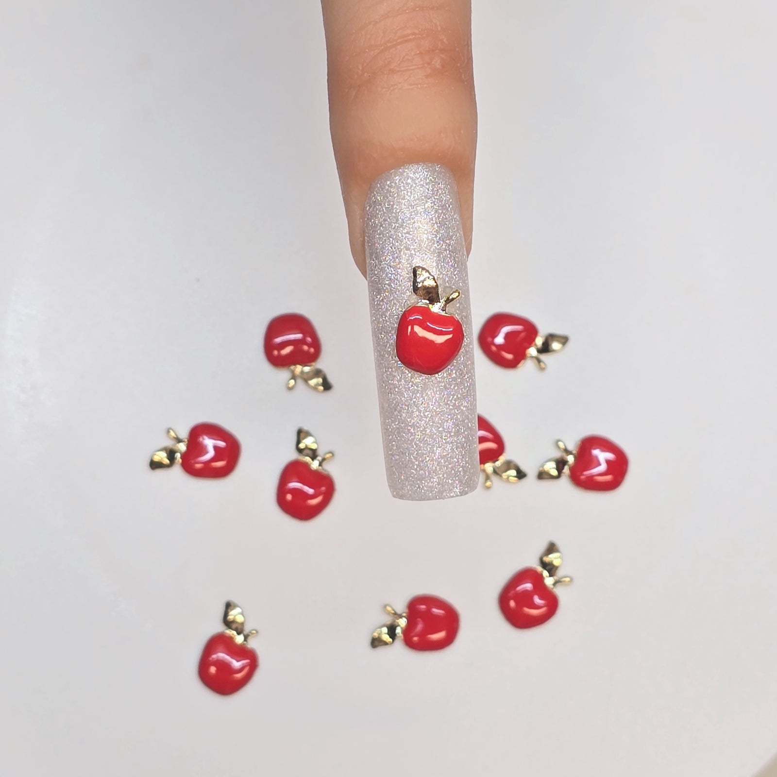 Red Apple Nail Charms