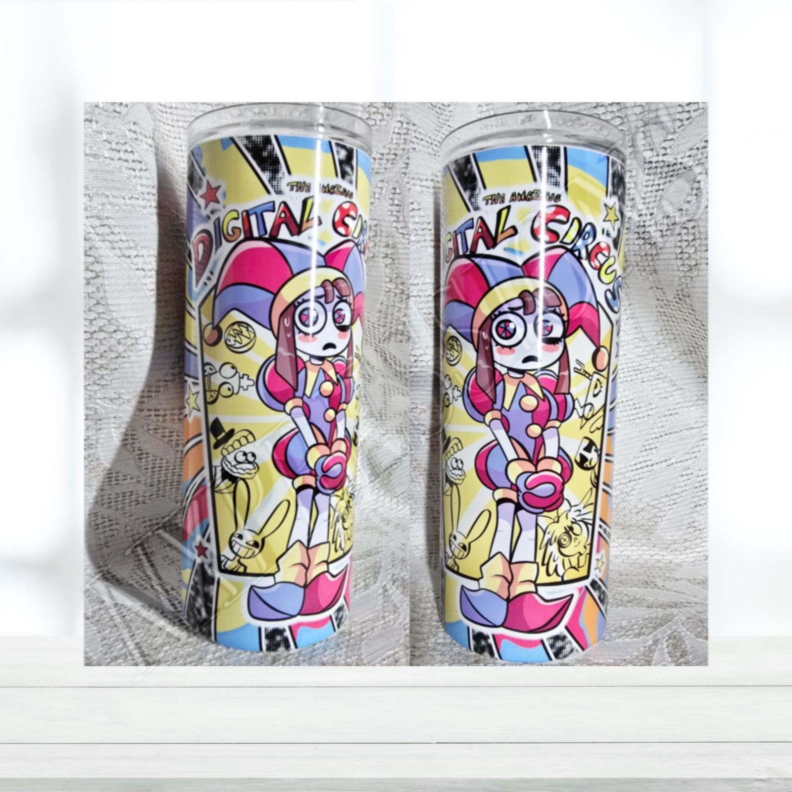 Pomni Digital Circus Tumbler: 20oz Sublimated Travel Cup