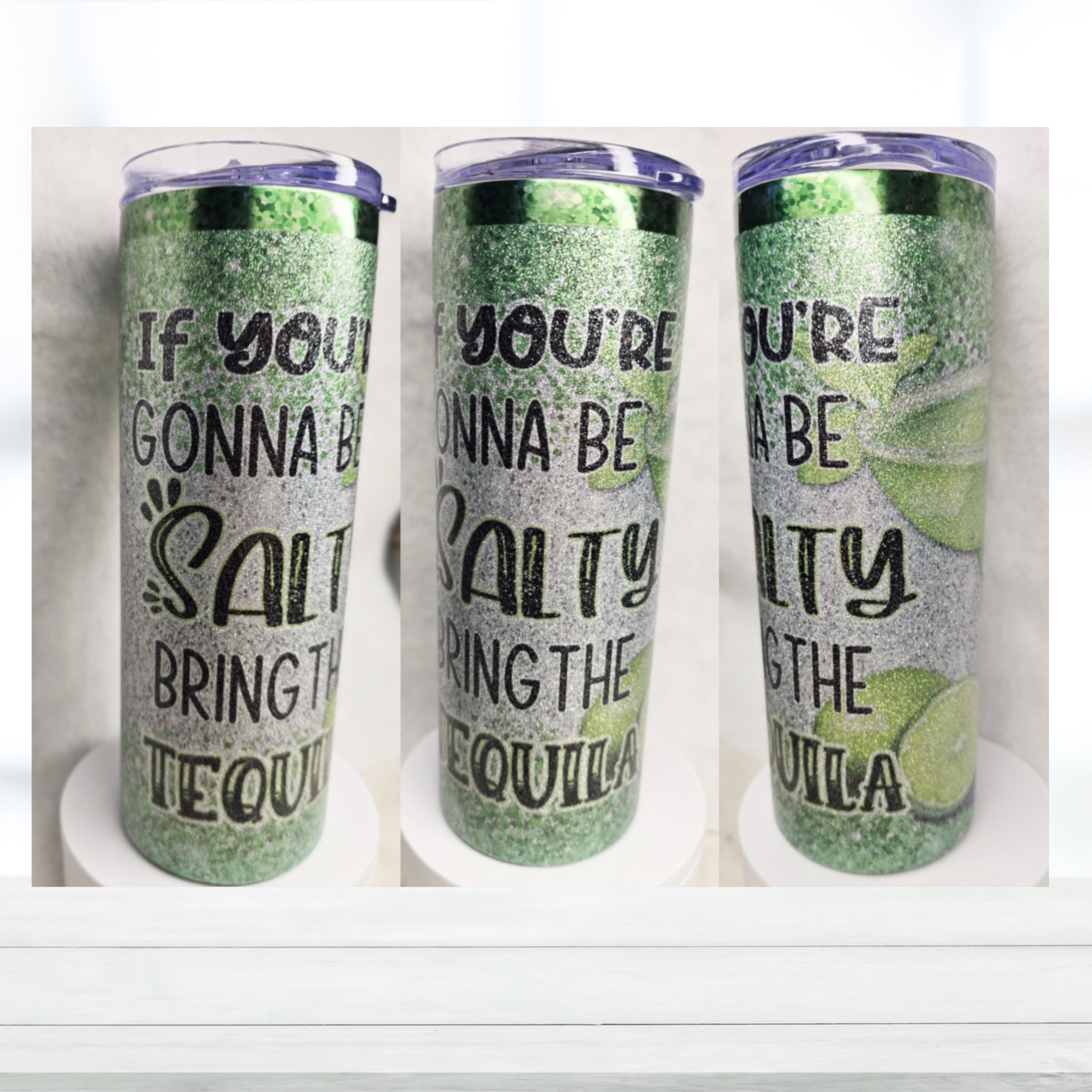Bring The Tequila 20oz Glitter Tumbler | Sublimated Travel Cup