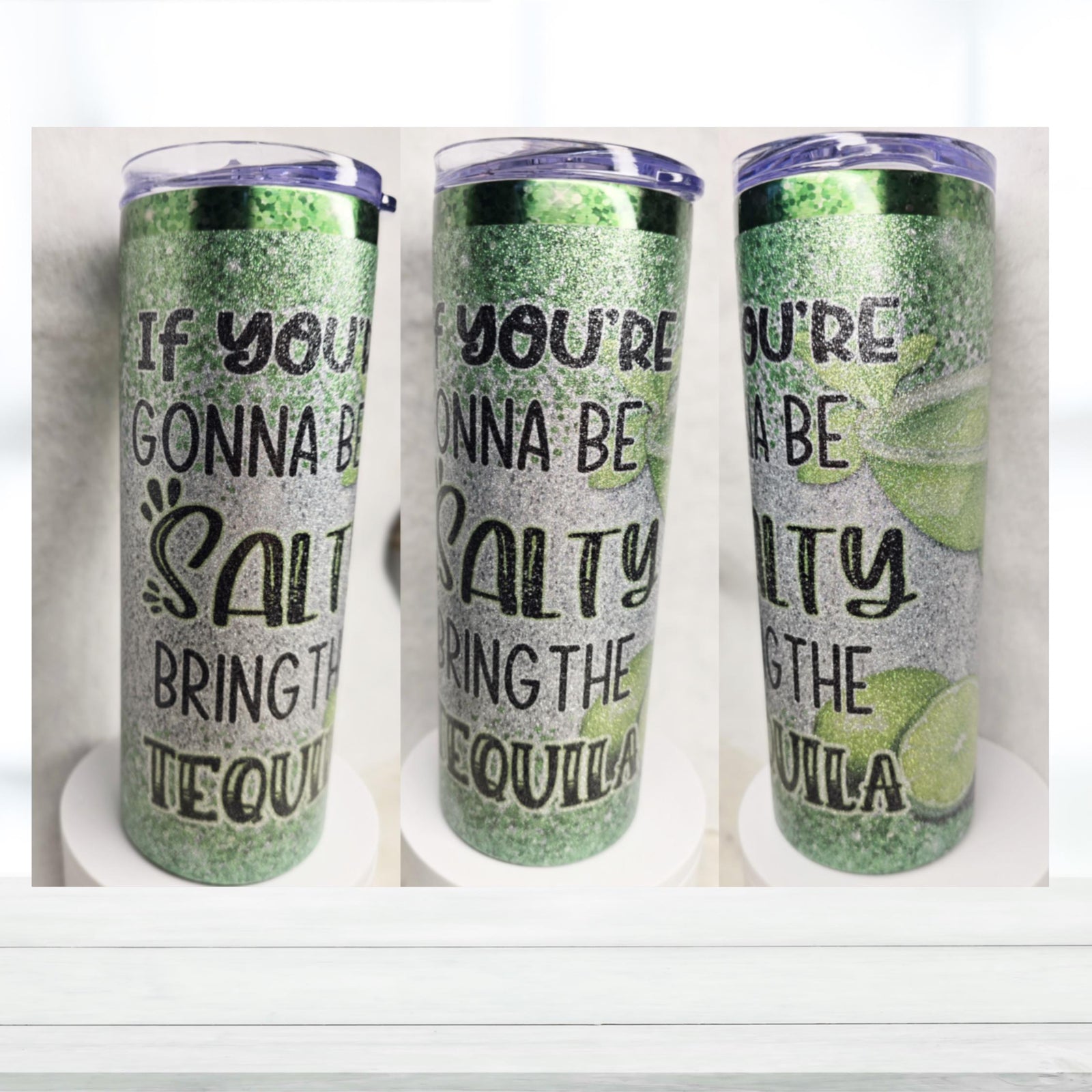 Bring The Tequila 20oz Glitter Tumbler | Sublimated Travel Cup