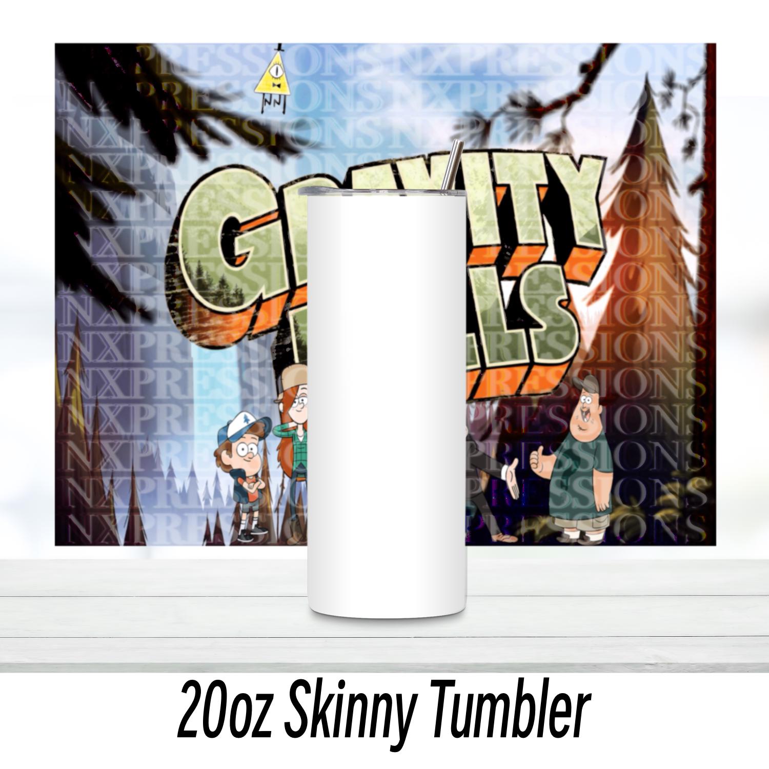 Gravity Falls Tumbler: 20oz Skinny, Holographic or Duo