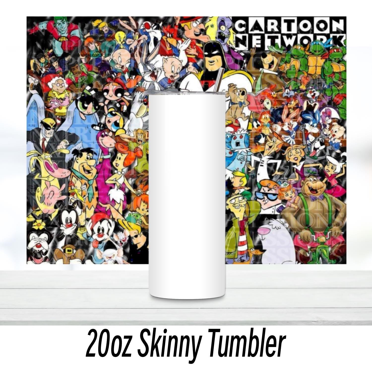 90's Themed Cartoon Tumbler: 20oz Sublimated Tumbler