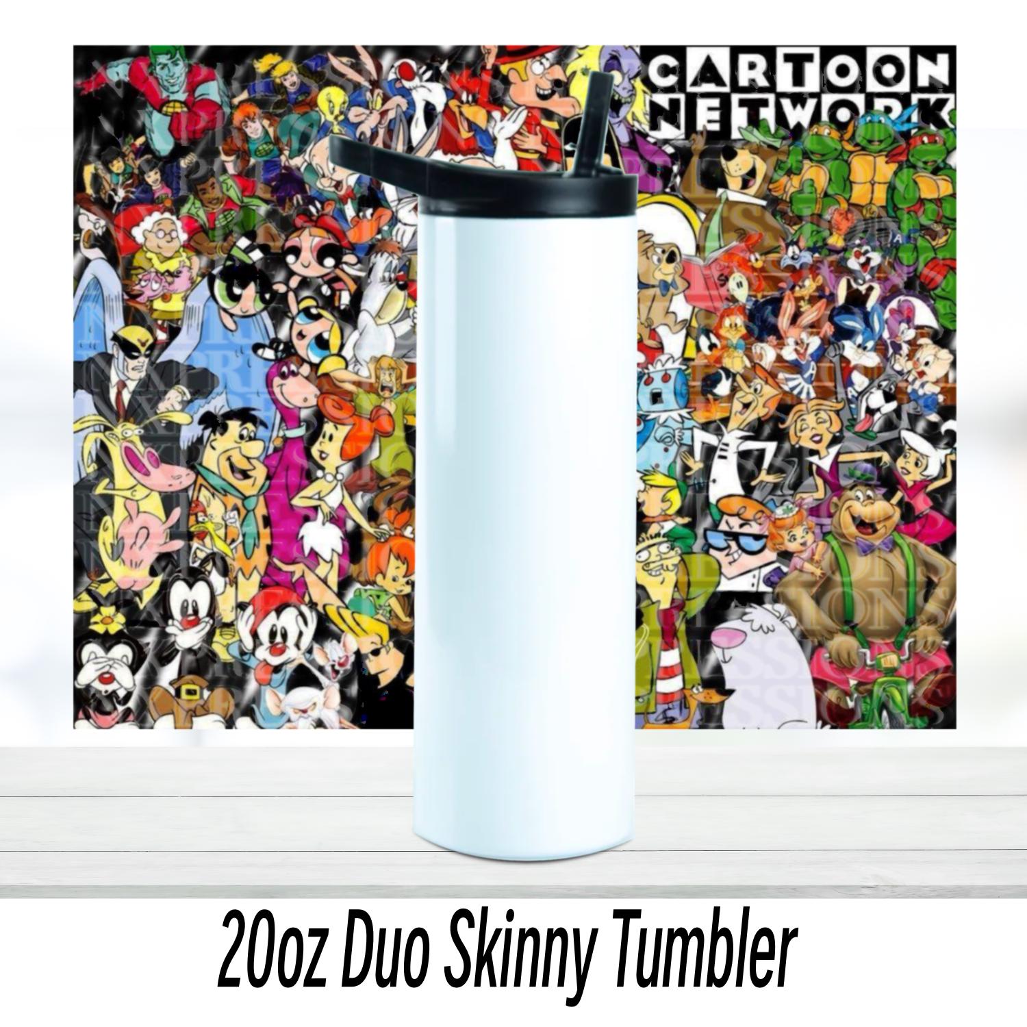 90's Themed Cartoon Tumbler: 20oz Sublimated Tumbler