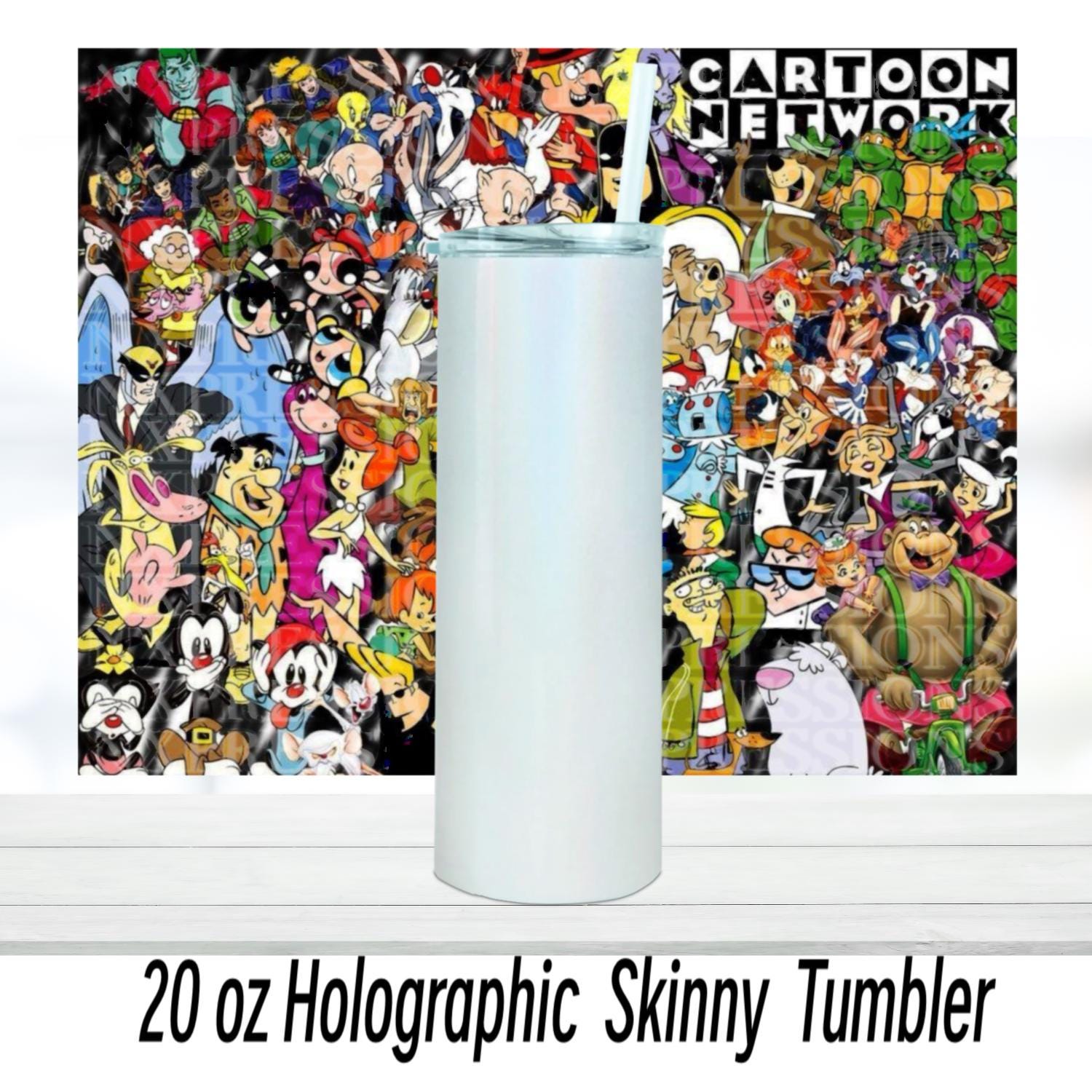 90's Themed Cartoon Tumbler: 20oz Sublimated Tumbler