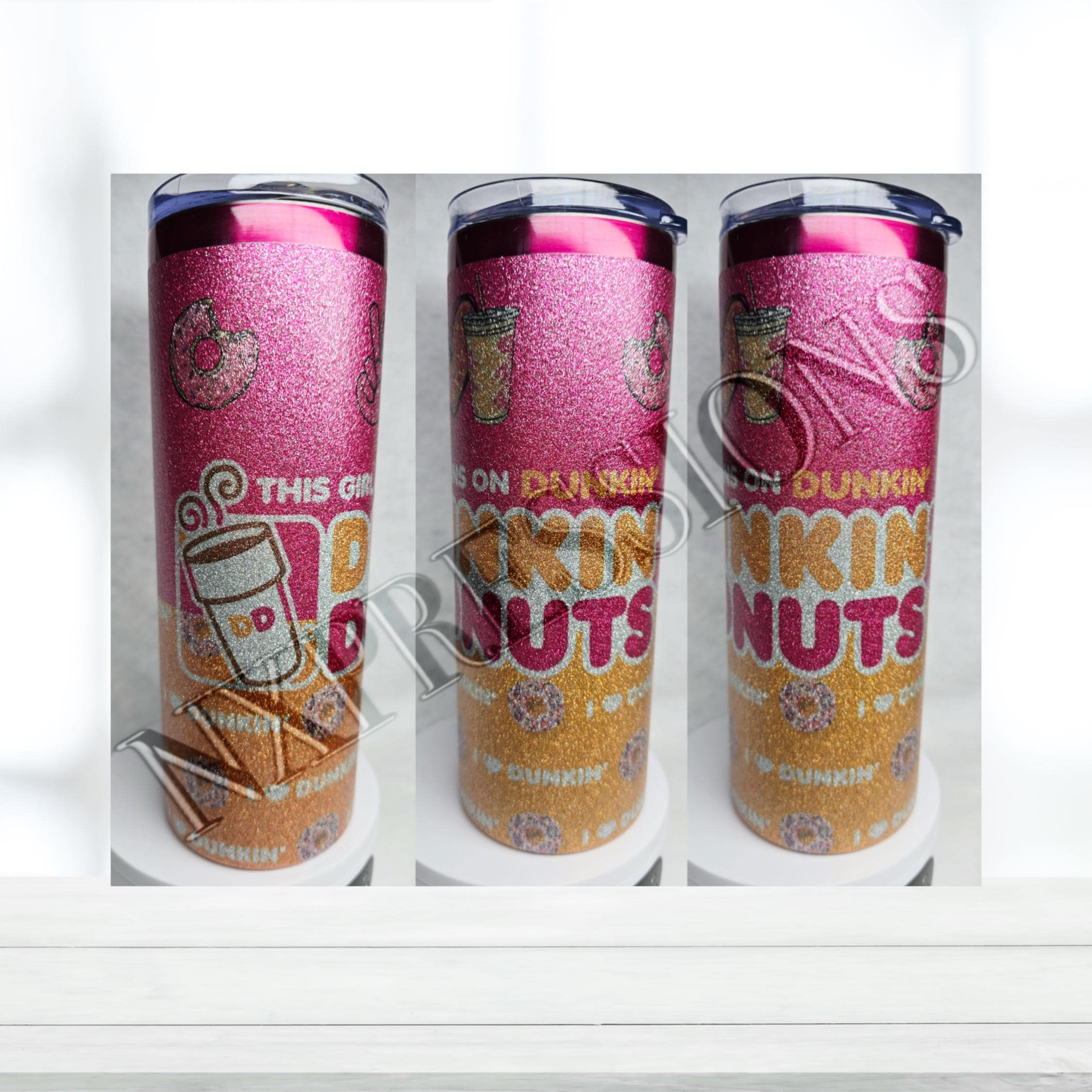 Dunkie Junkie Glitter : 20oz Sublimated Tumbler
