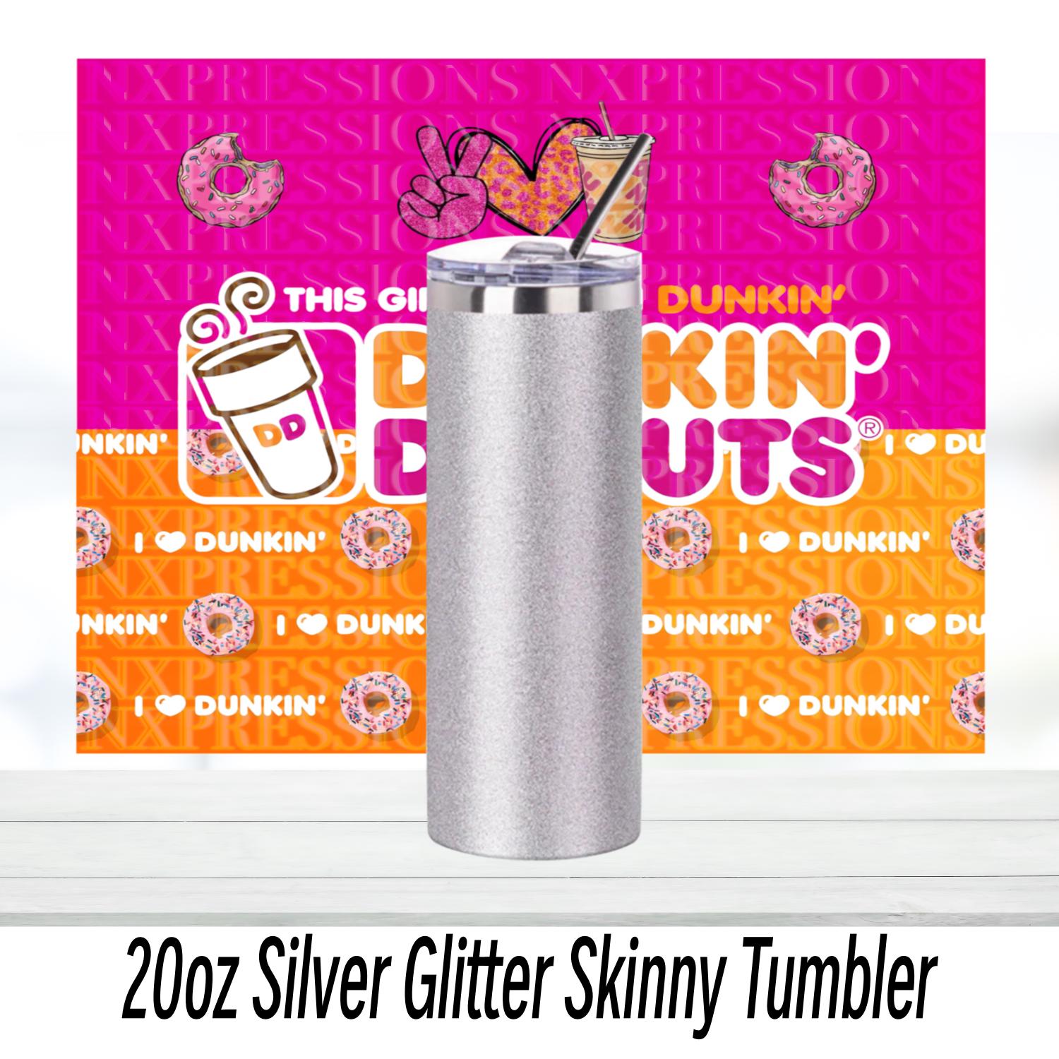 Dunkie Junkie Glitter : 20oz Sublimated Tumbler