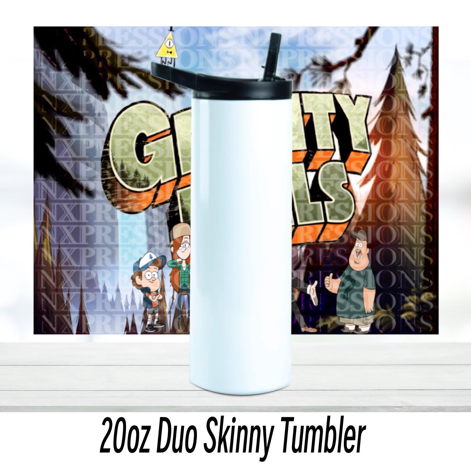 Gravity Falls Tumbler: 20oz Skinny, Holographic or Duo