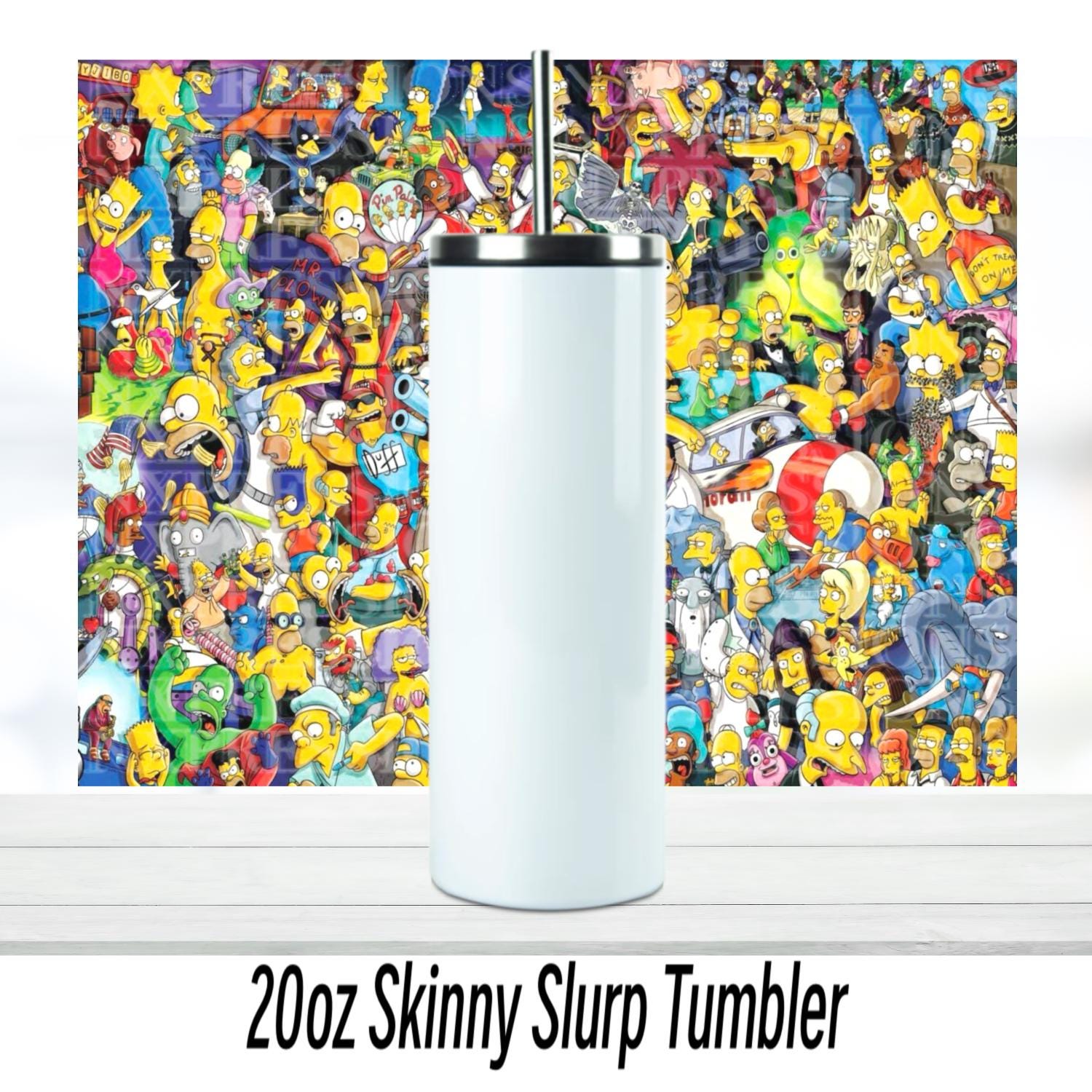 Cartoon Collage 20oz Tumbler | Duo Tumbler | Glitter Tumbler | Holographic Tumbler | Gift