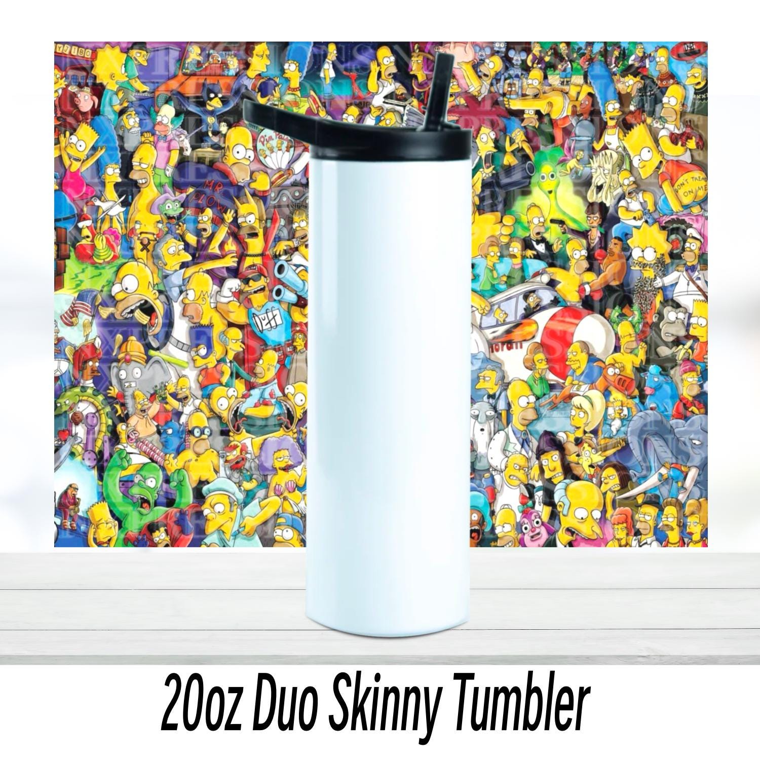 Cartoon Collage 20oz Tumbler | Duo Tumbler | Glitter Tumbler | Holographic Tumbler | Gift