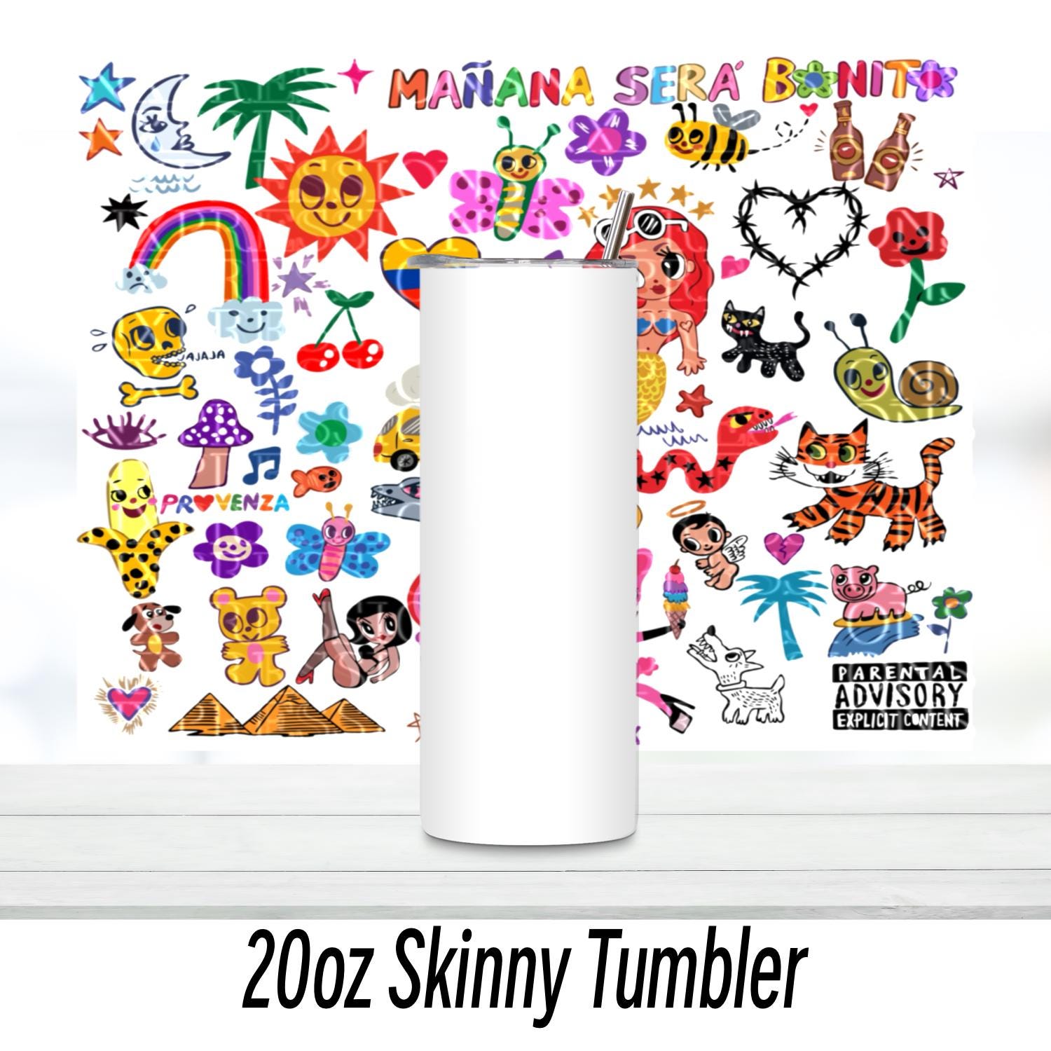 Mañana Será Bonito 20oz Tumbler | Duo Tumbler | Glitter Tumbler | Holographic Tumbler | Gift