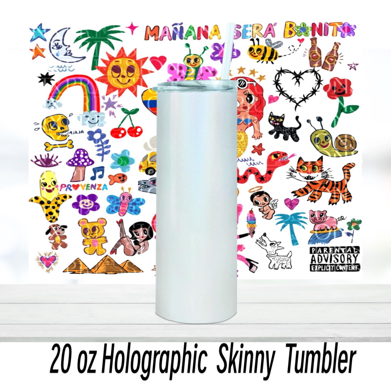 Mañana Será Bonito 20oz Tumbler | Duo Tumbler | Glitter Tumbler | Holographic Tumbler | Gift