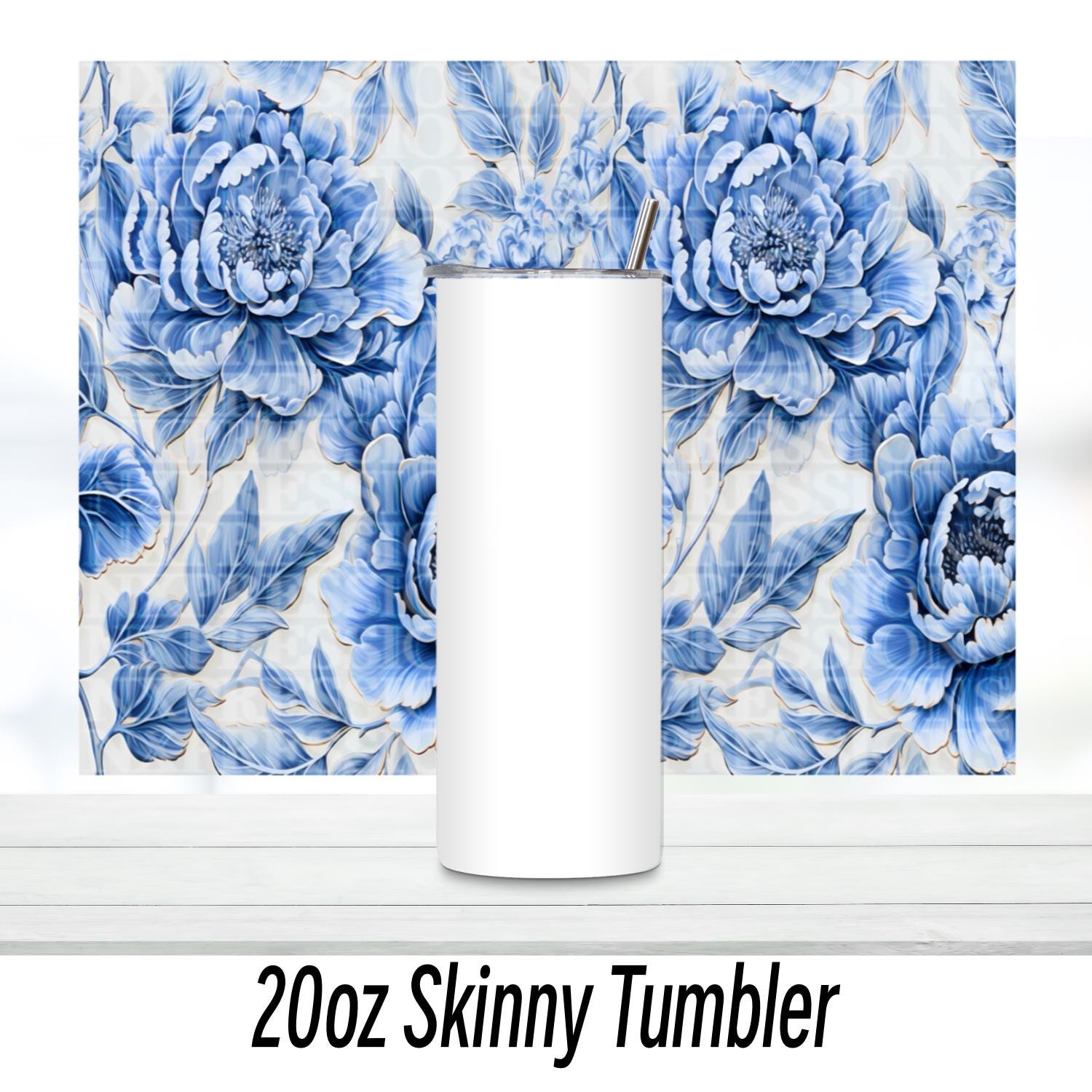 Toile De Jouy Tumbler: 20oz Skinny Travel Cup