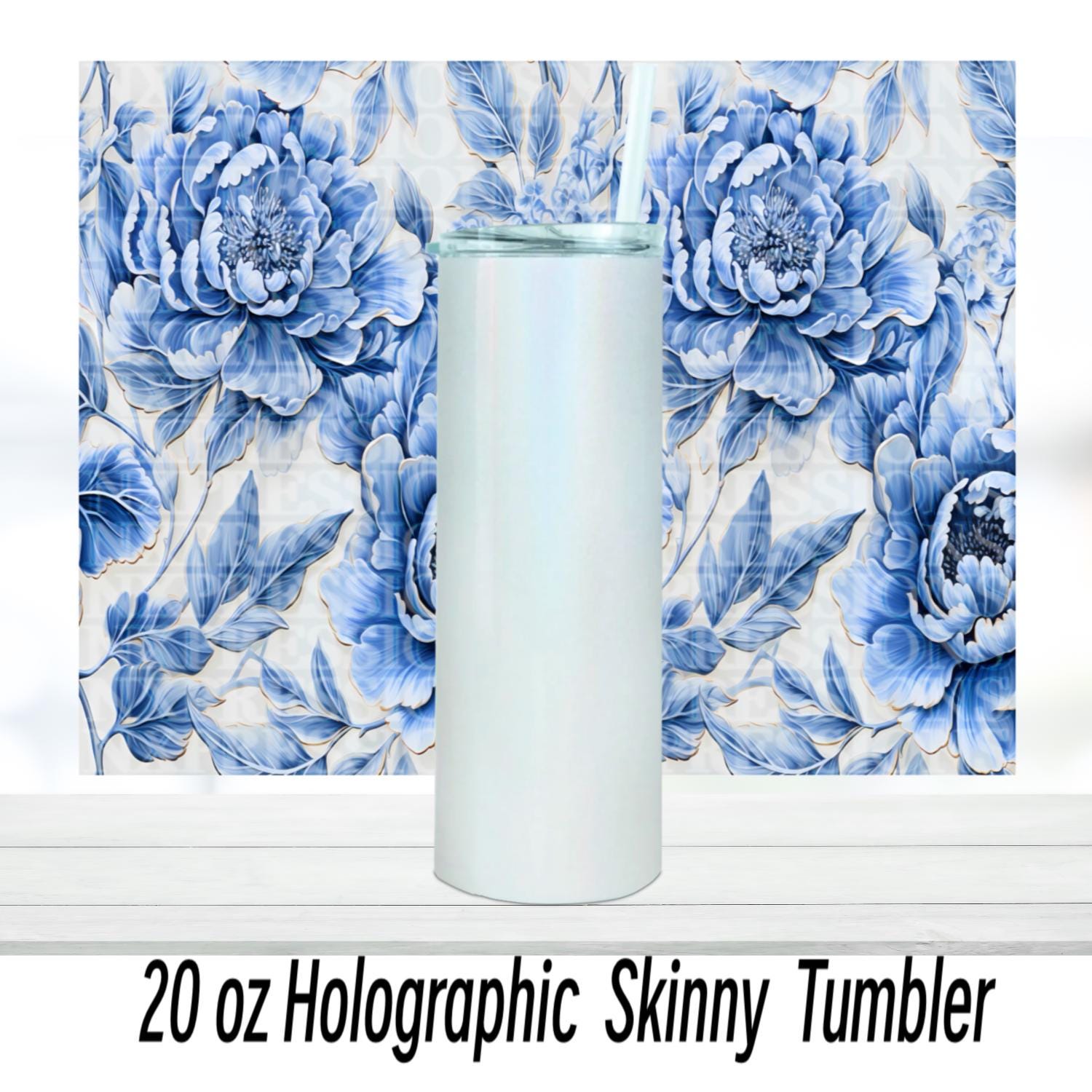 Toile De Jouy Tumbler: 20oz Skinny Travel Cup