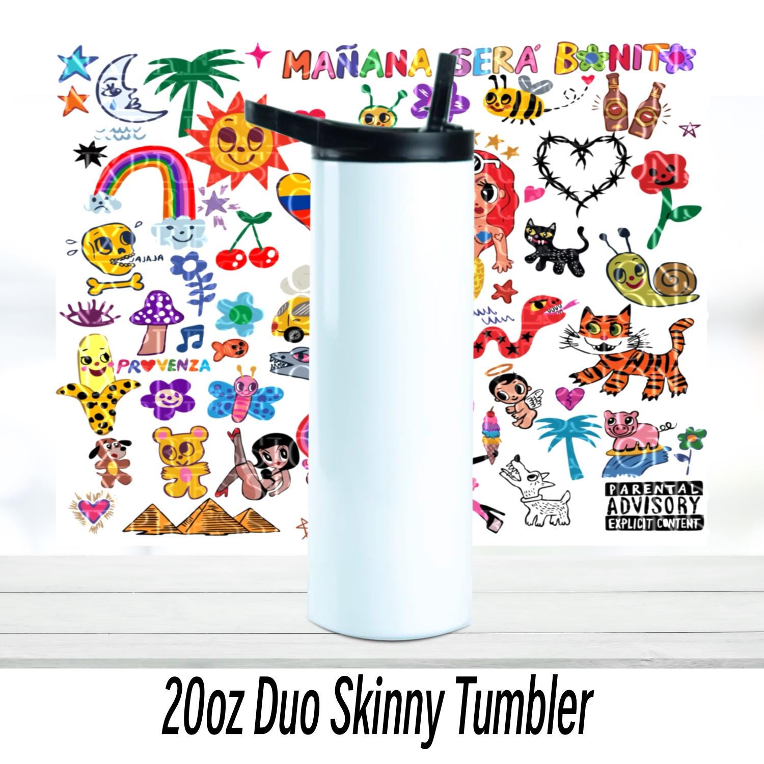 Mañana Será Bonito 20oz Tumbler | Duo Tumbler | Glitter Tumbler | Holographic Tumbler | Gift