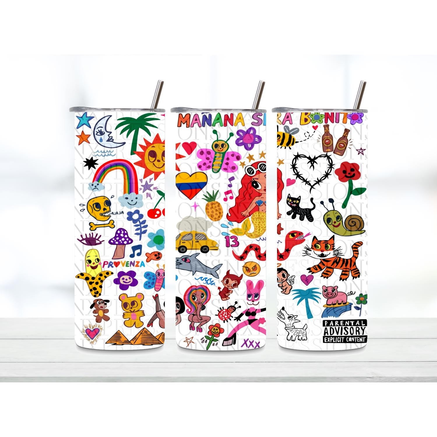Mañana Será Bonito 20oz Tumbler | Duo Tumbler | Glitter Tumbler | Holographic Tumbler | Gift