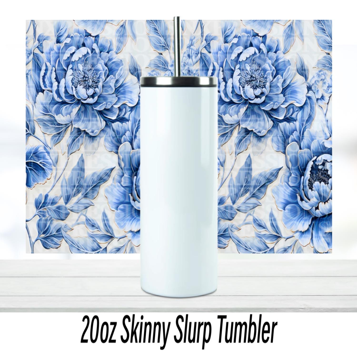 Toile De Jouy Tumbler: 20oz Skinny Travel Cup