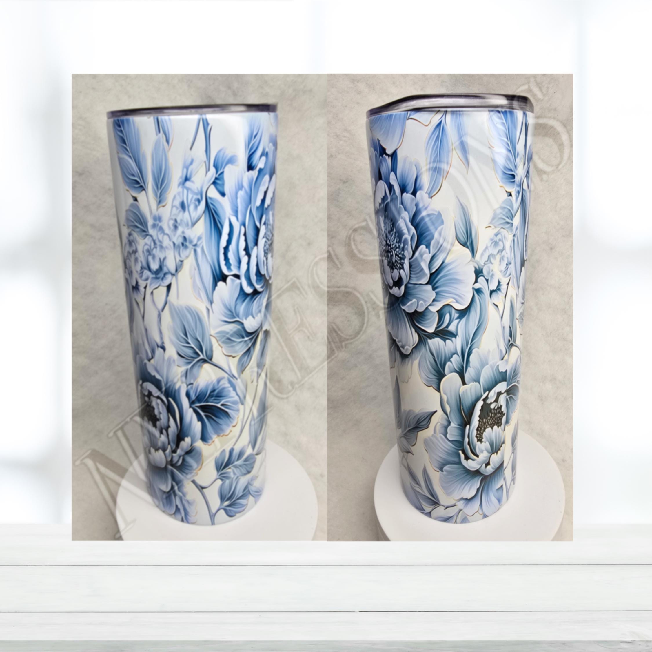 Toile De Jouy Tumbler: 20oz Skinny Travel Cup