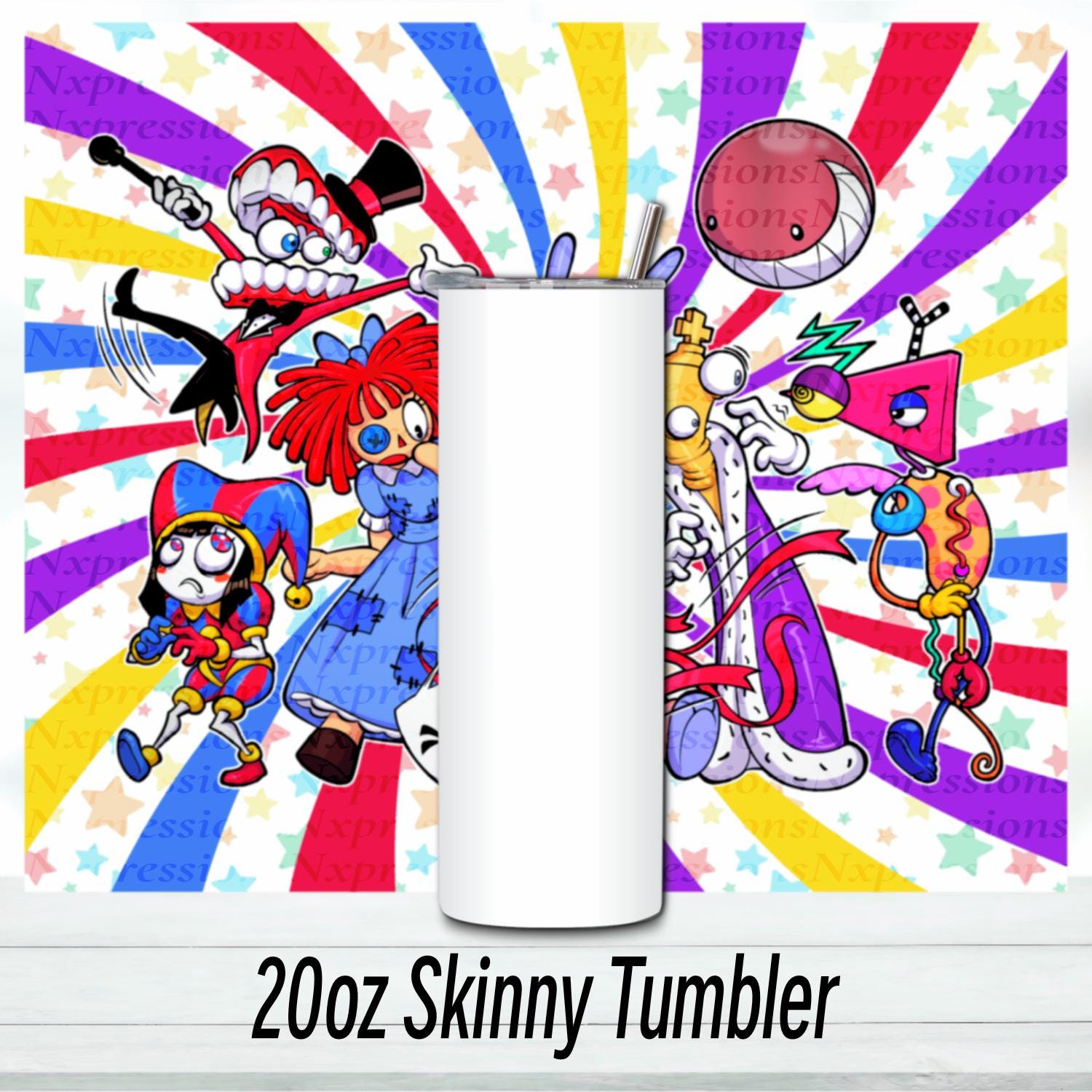 The Digital Circus 20oz Tumbler | Glitter Holographic Tumbler | Gift