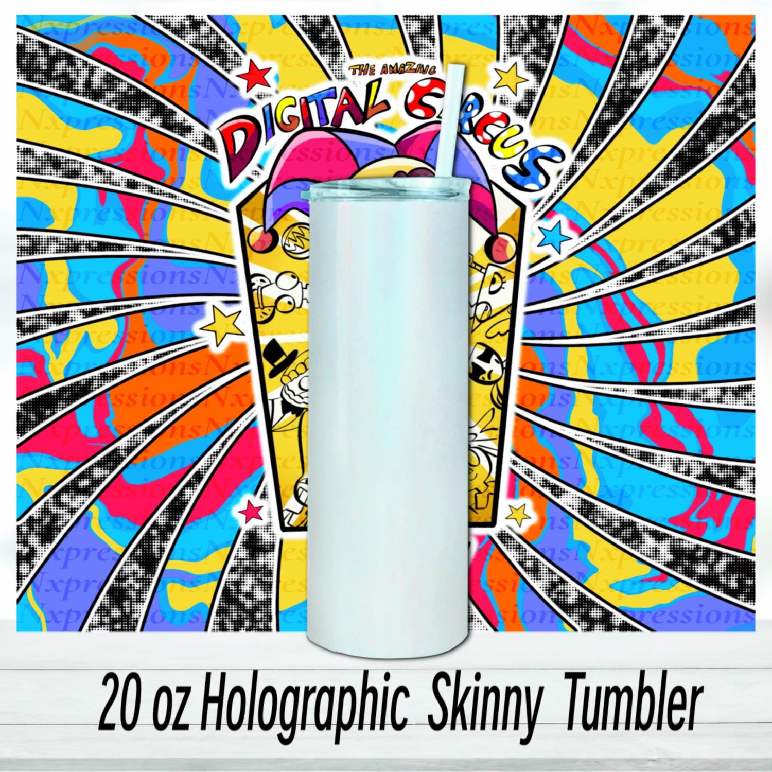 Pomni Digital Circus Tumbler: 20oz Sublimated Travel Cup