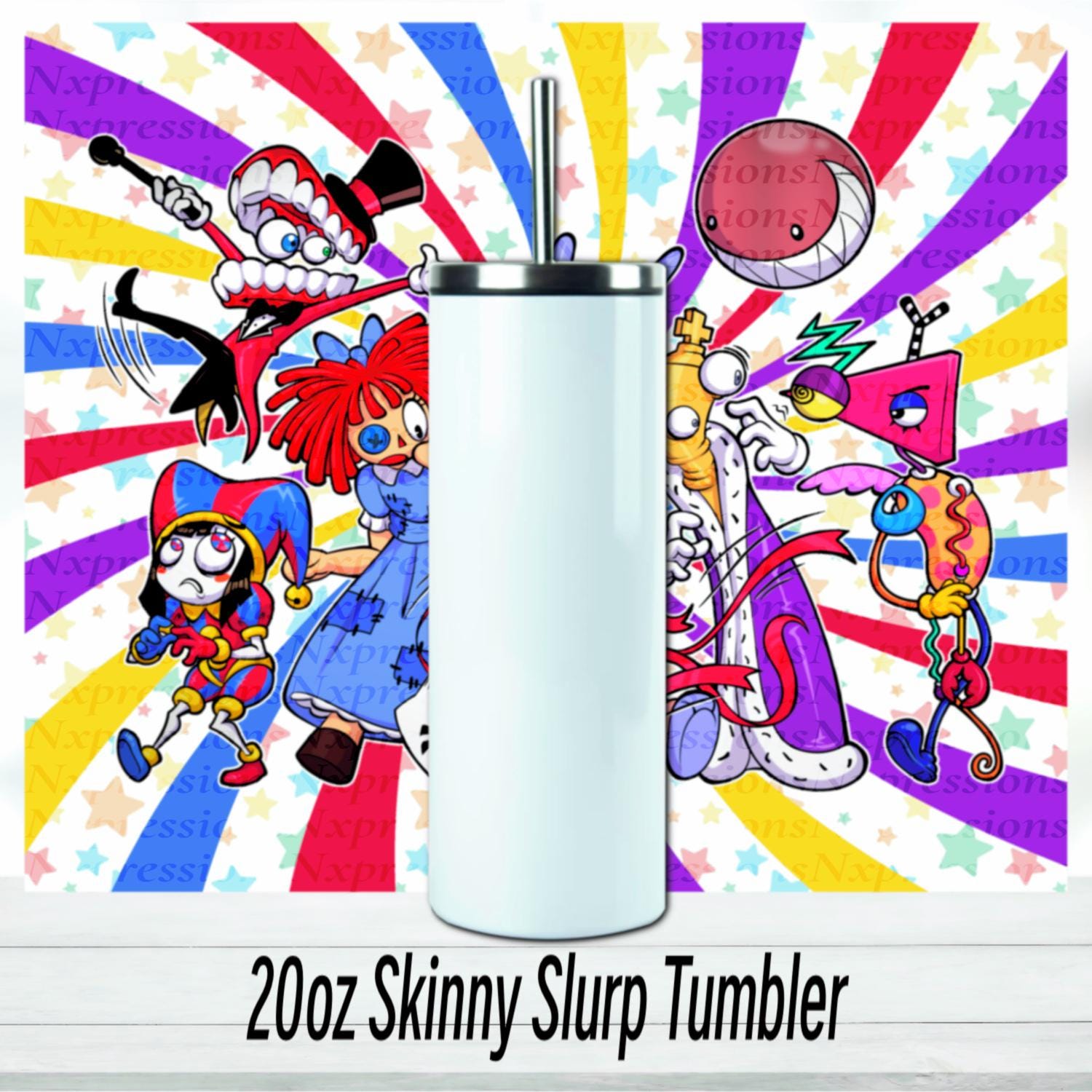 The Digital Circus 20oz Tumbler | Glitter Holographic Tumbler | Gift