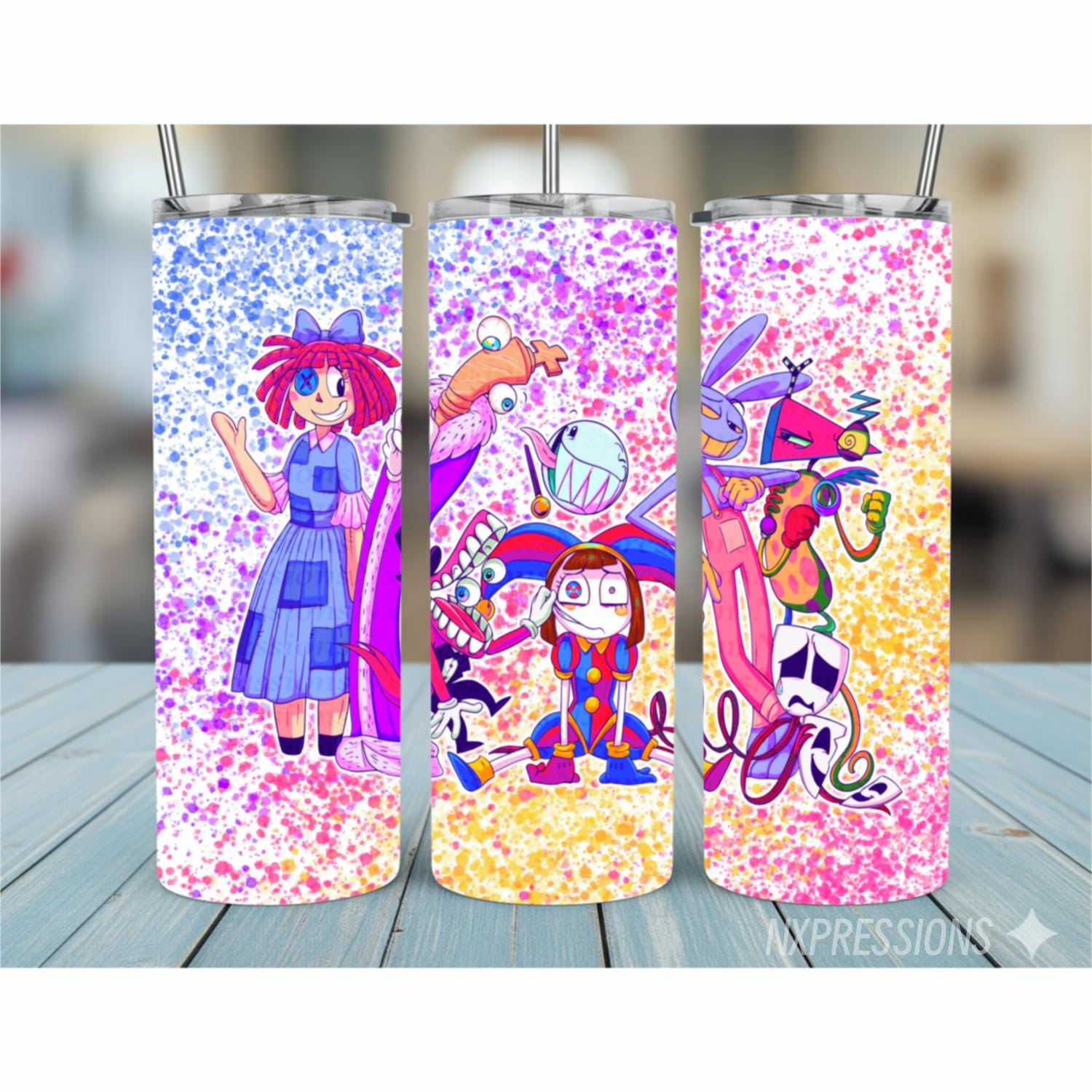 The Digital Circus 20oz Tumbler | Glitter Holographic Tumbler | Gift