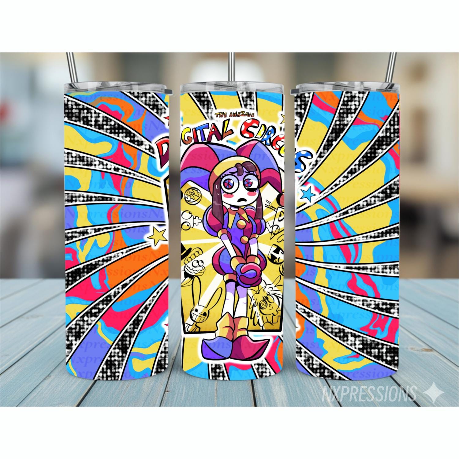 Pomni Digital Circus Tumbler: 20oz Sublimated Travel Cup