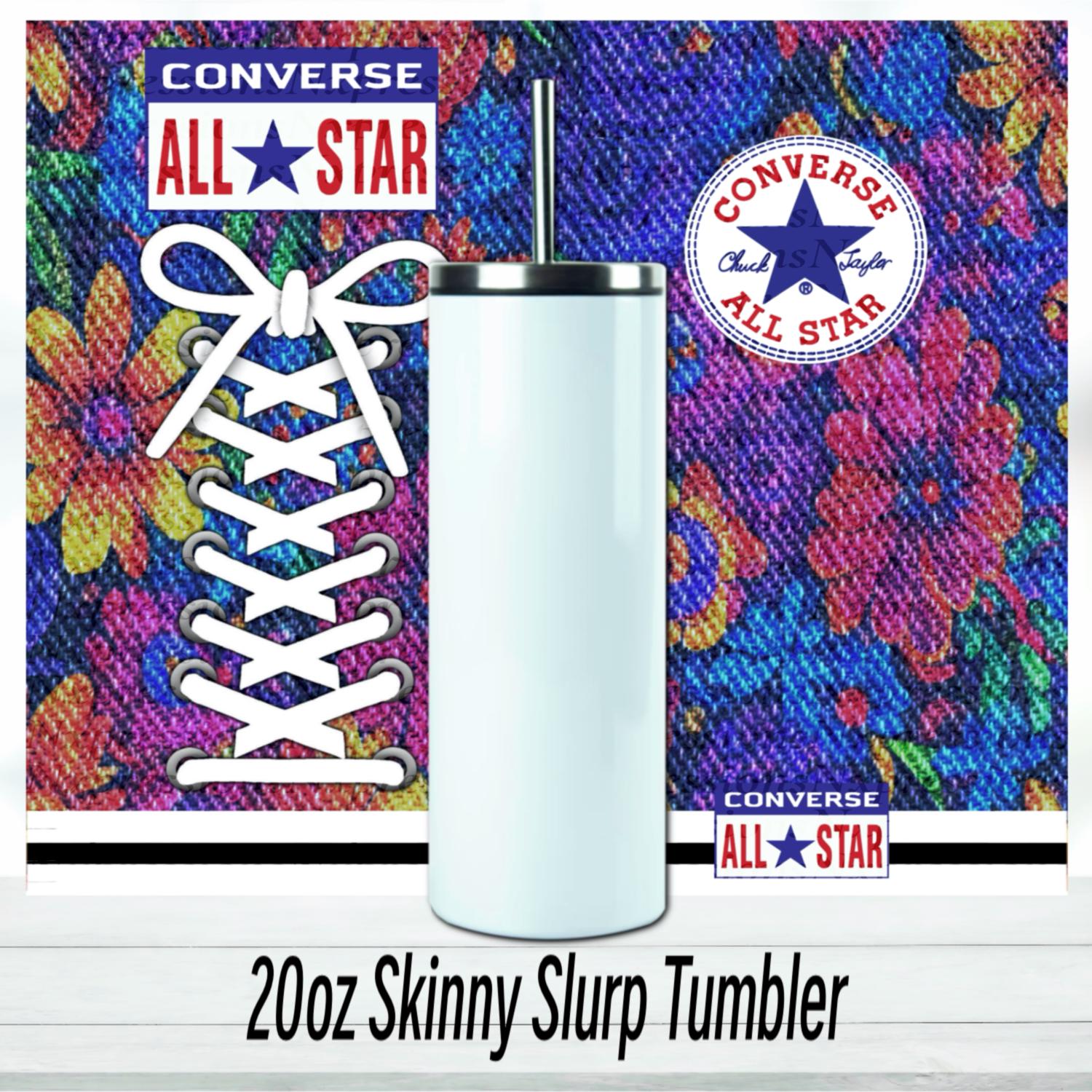 Floral Converse Tumbler : 20oz Sublimated Travel Cup