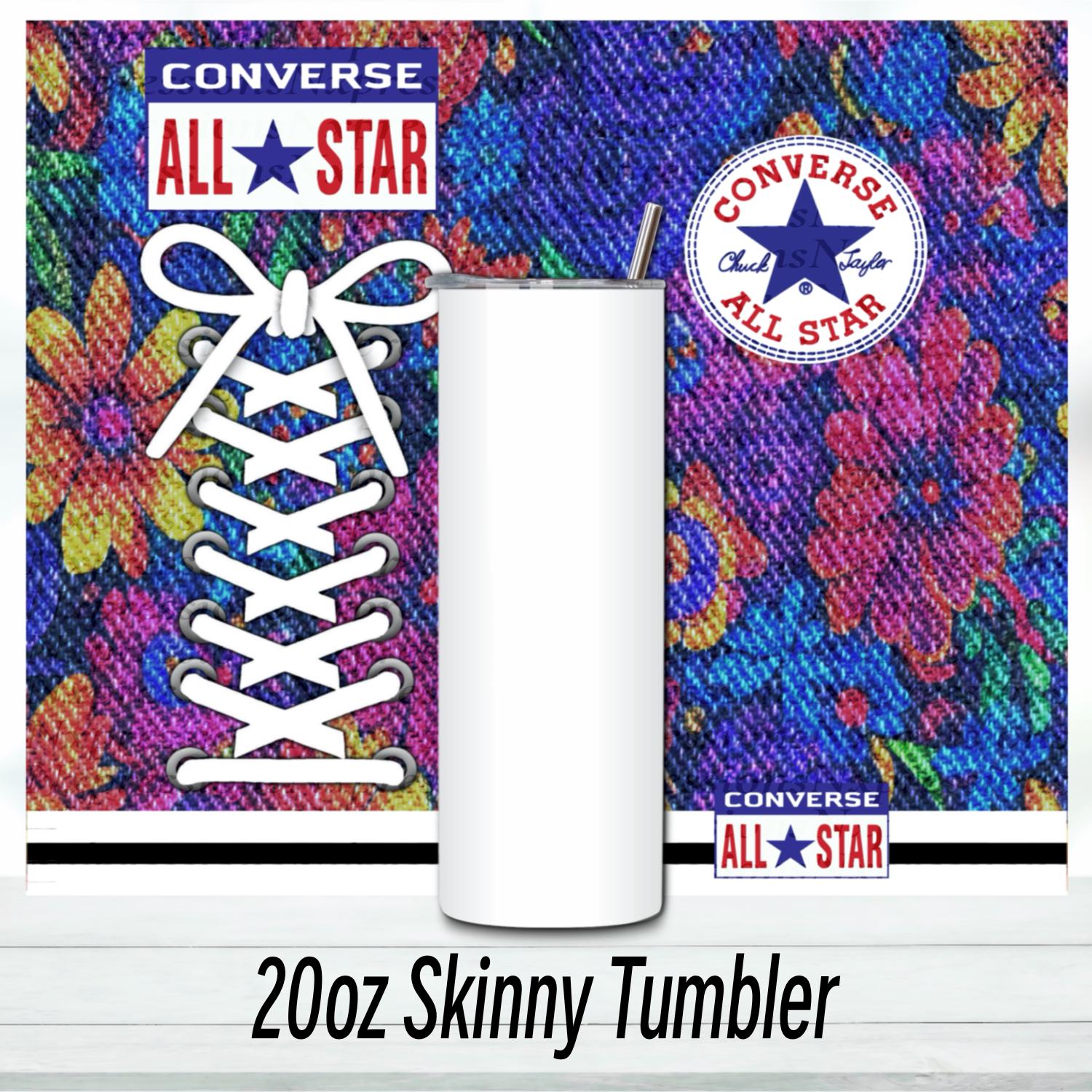 Floral Converse Tumbler : 20oz Sublimated Travel Cup