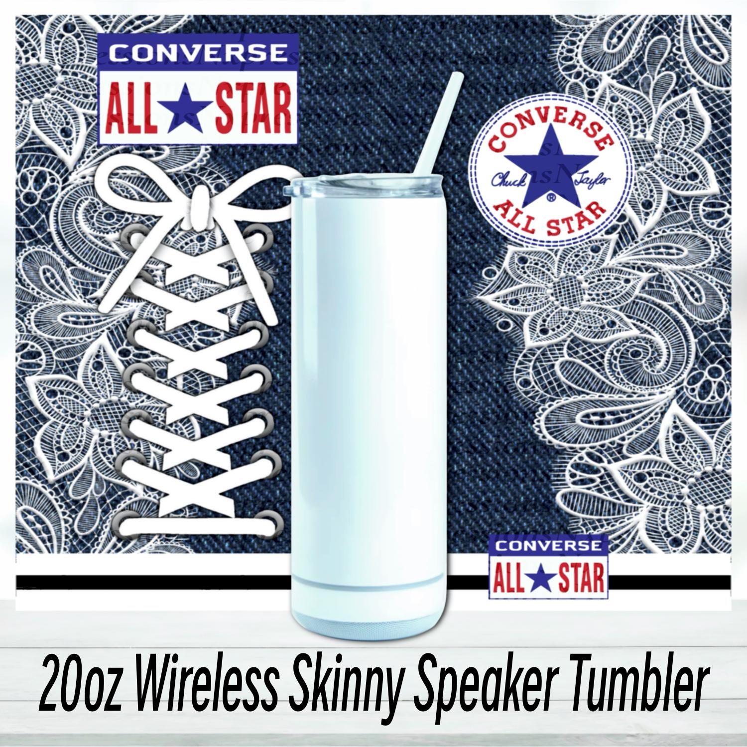 Denim Lace Converse Tumbler : 20oz Sublimated Travel Cup