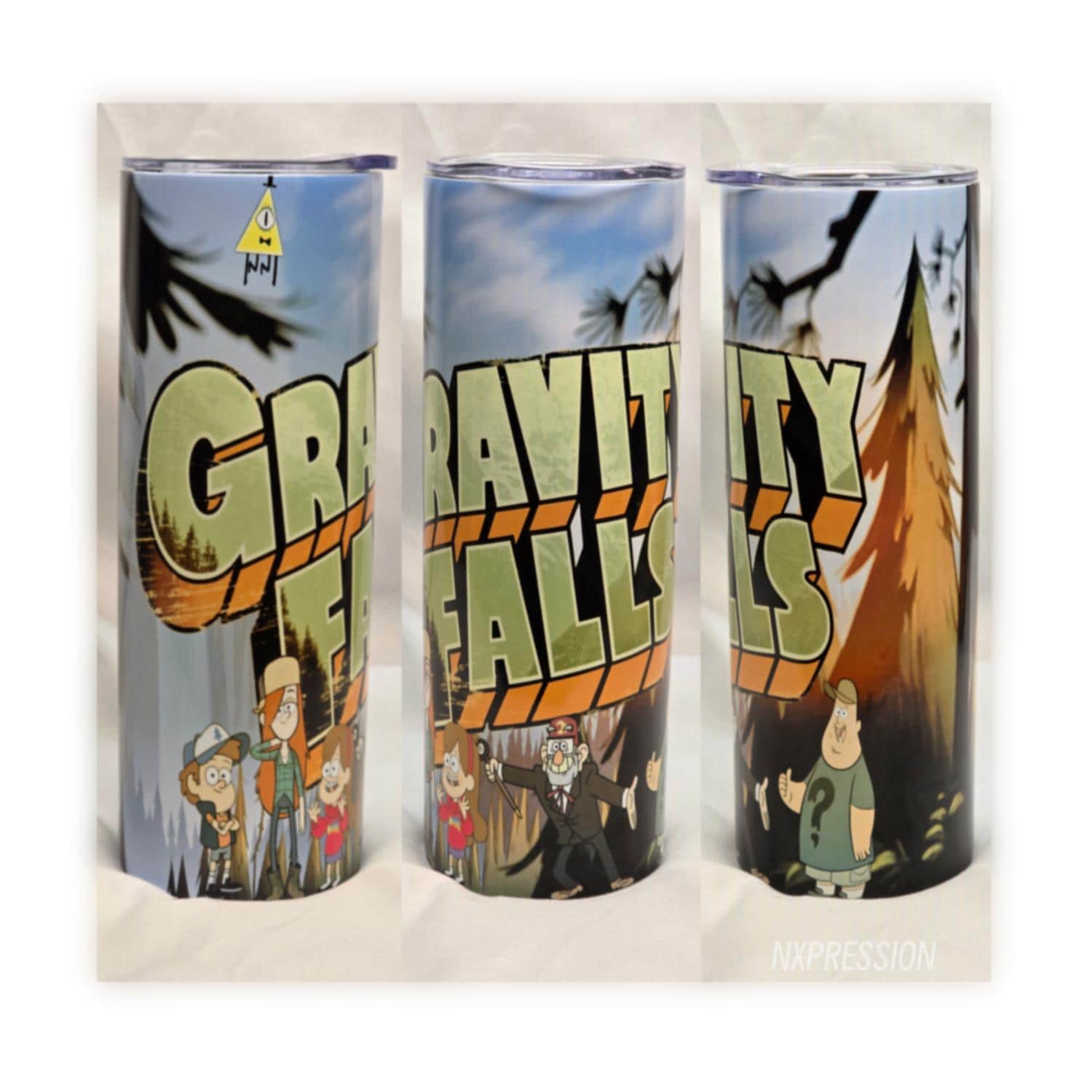 Gravity Falls Tumbler: 20oz Skinny, Holographic or Duo