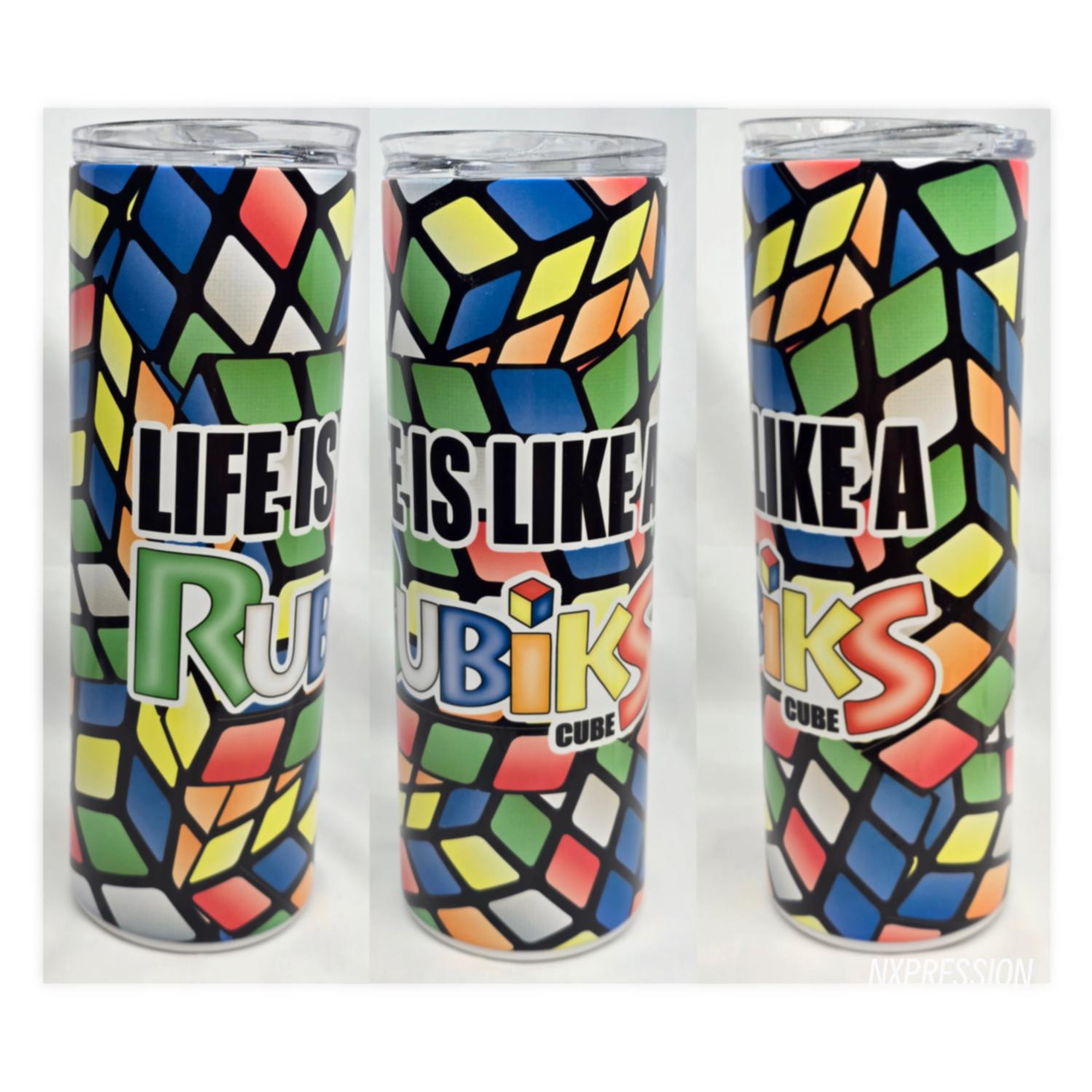 Life is like a Rubiks Cube 20oz Tumbler: 20oz Sublimated Travel Cup