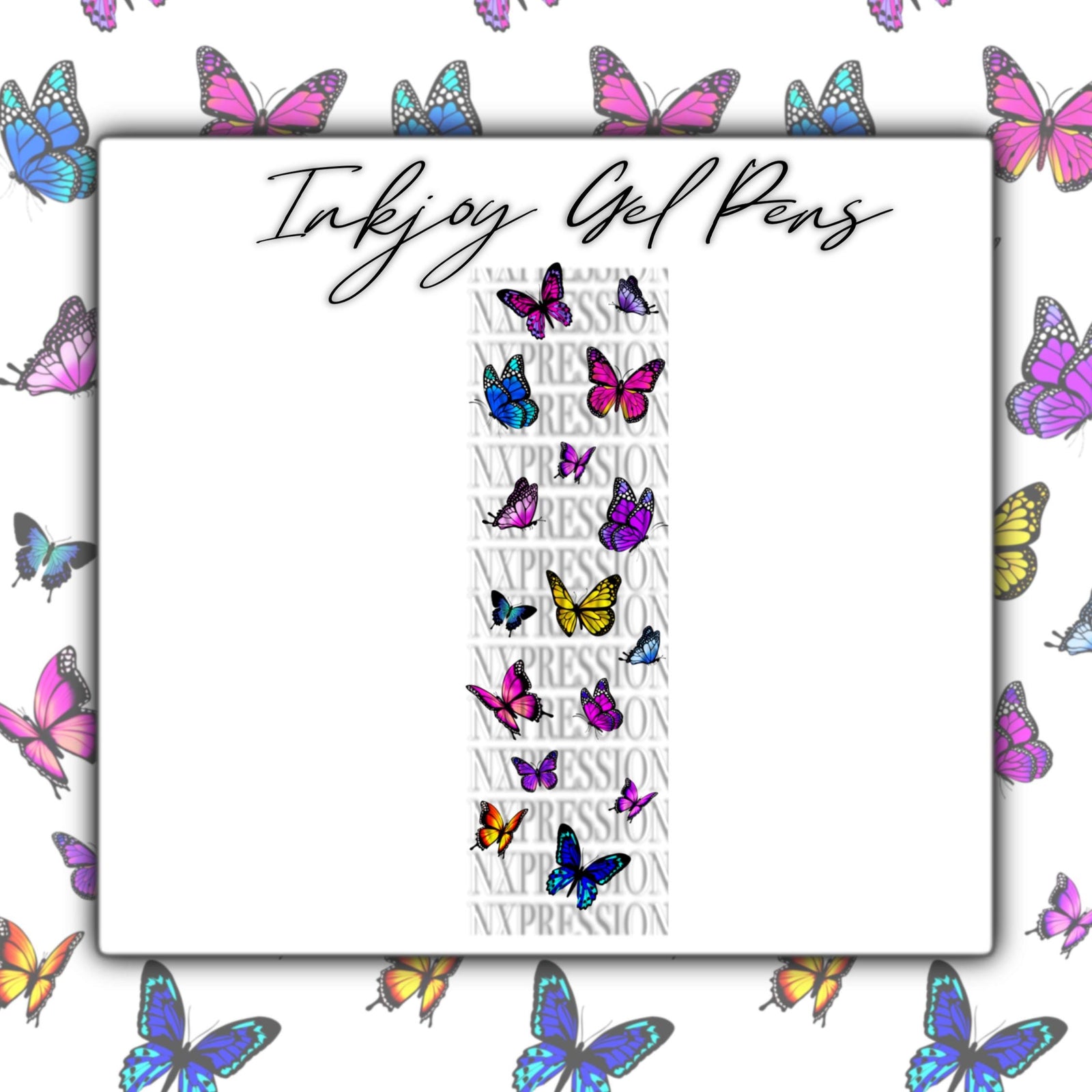 Personalized Butterfly Glitter Pen | Refillable Sparkle Pens - Inkjoy Gel