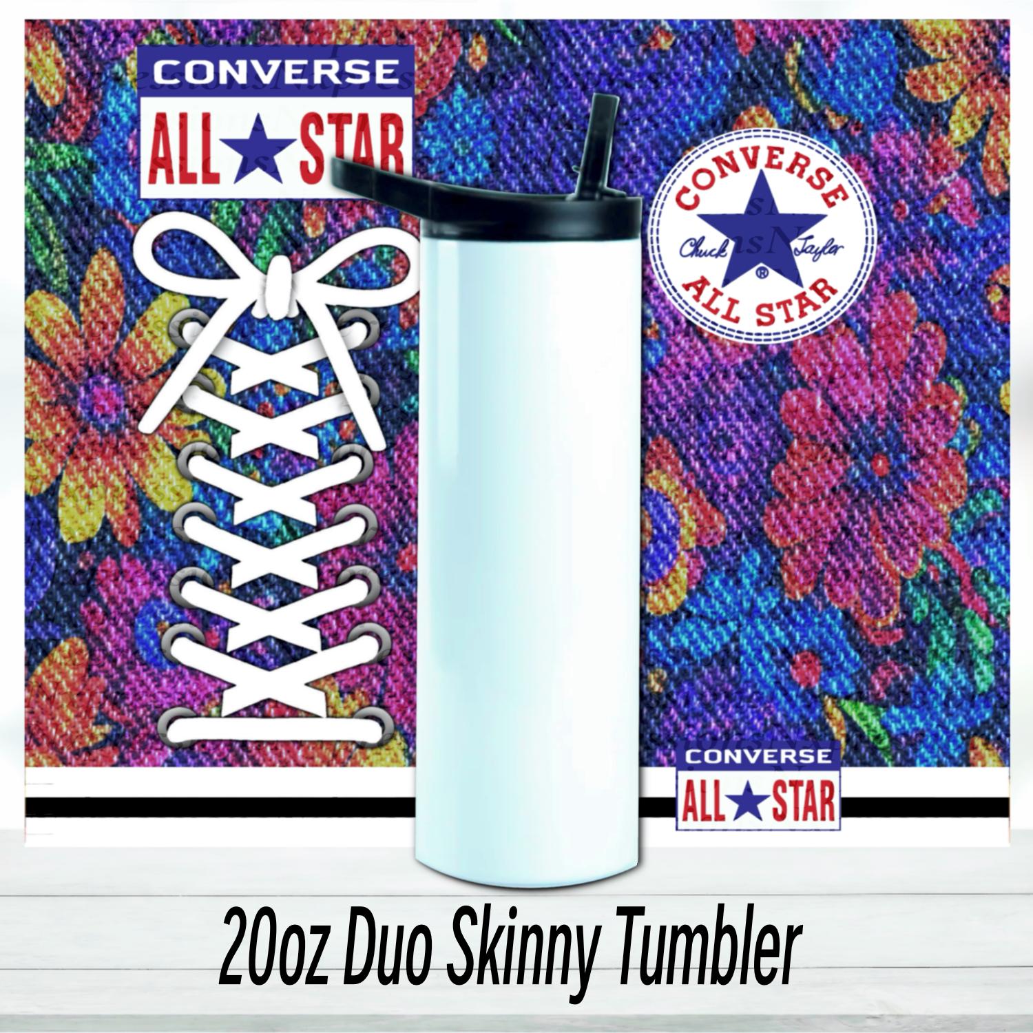 Floral Converse Tumbler : 20oz Sublimated Travel Cup