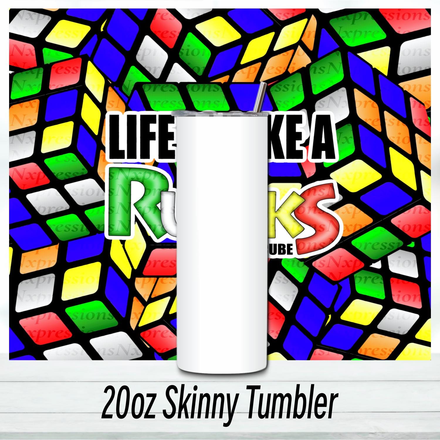 Life is like a Rubiks Cube 20oz Tumbler: 20oz Sublimated Travel Cup