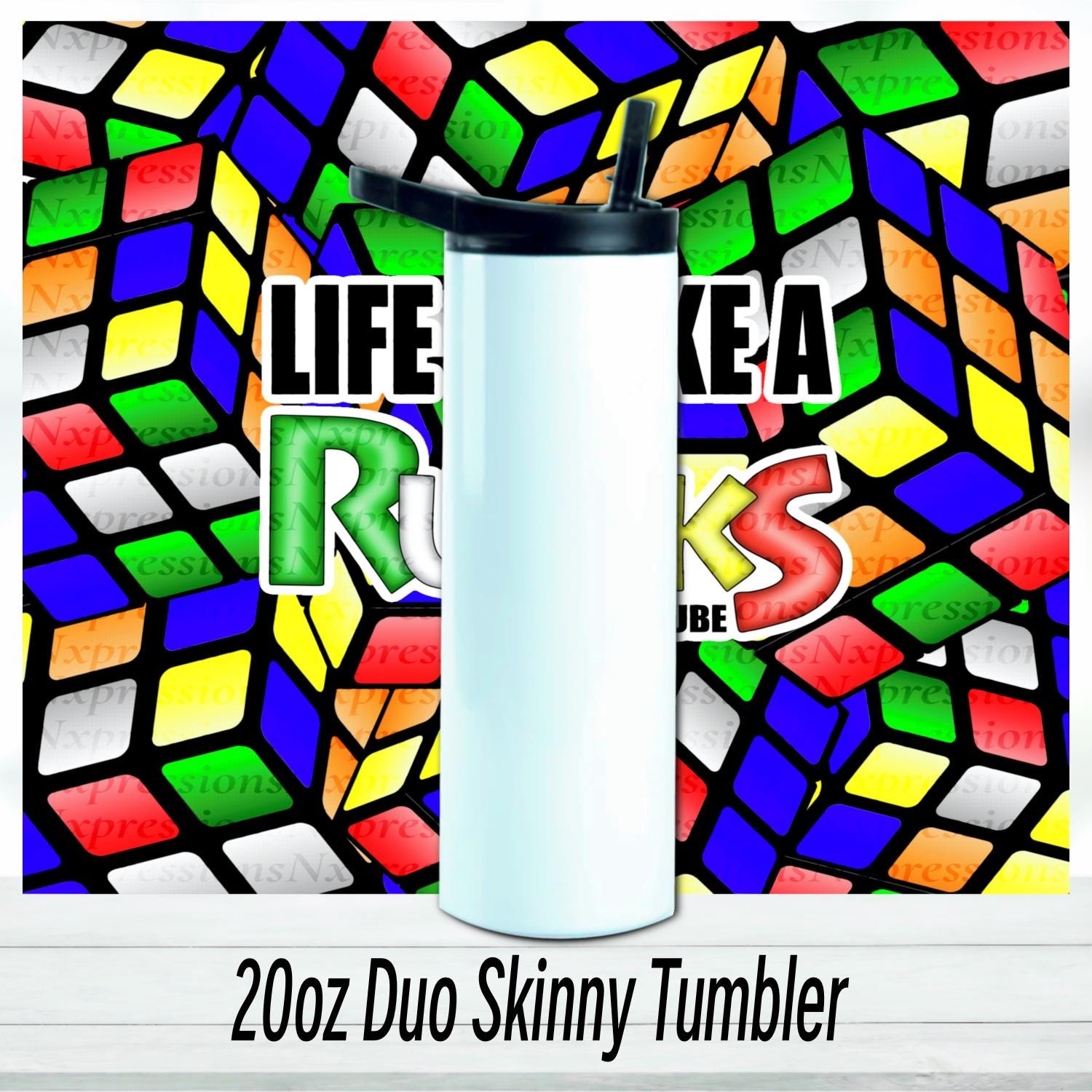 Life is like a Rubiks Cube 20oz Tumbler: 20oz Sublimated Travel Cup