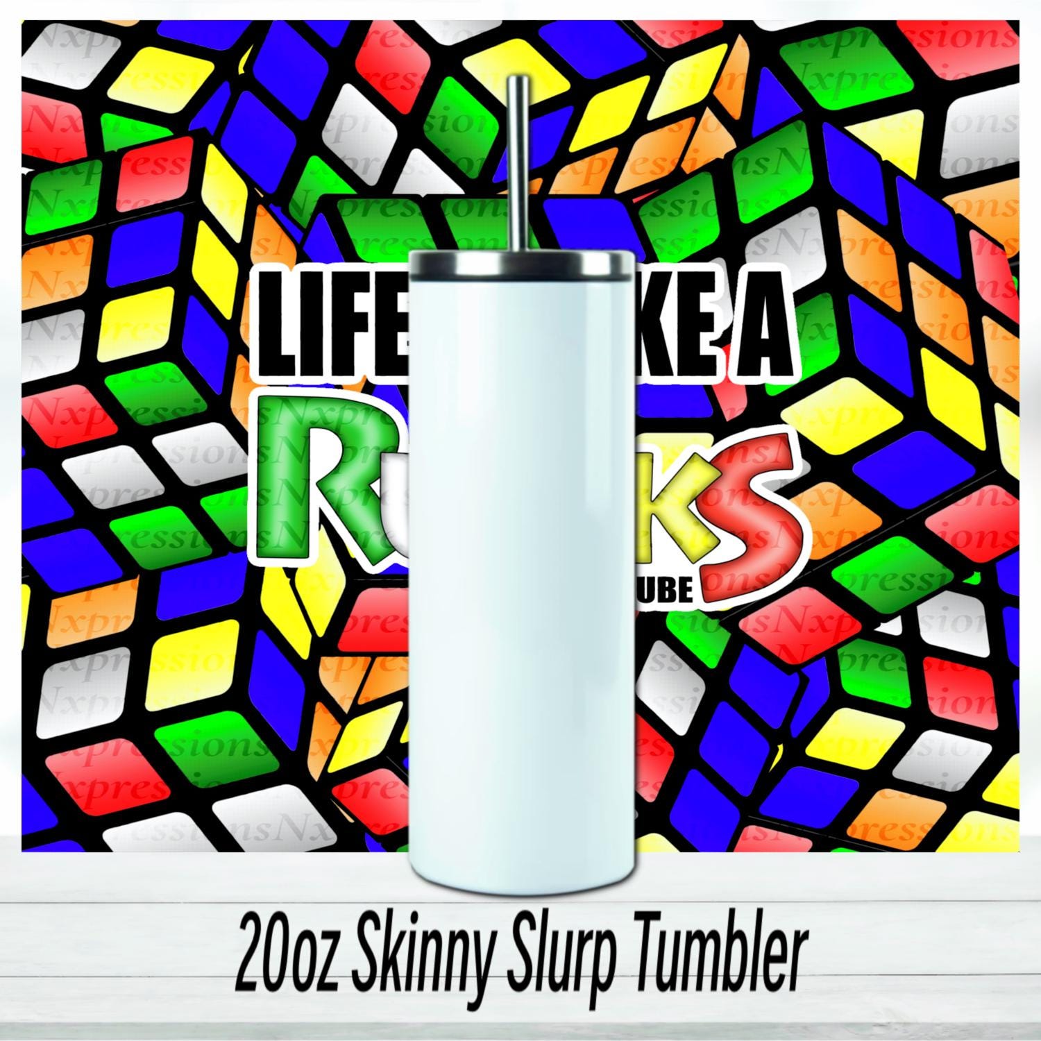 Life is like a Rubiks Cube 20oz Tumbler: 20oz Sublimated Travel Cup