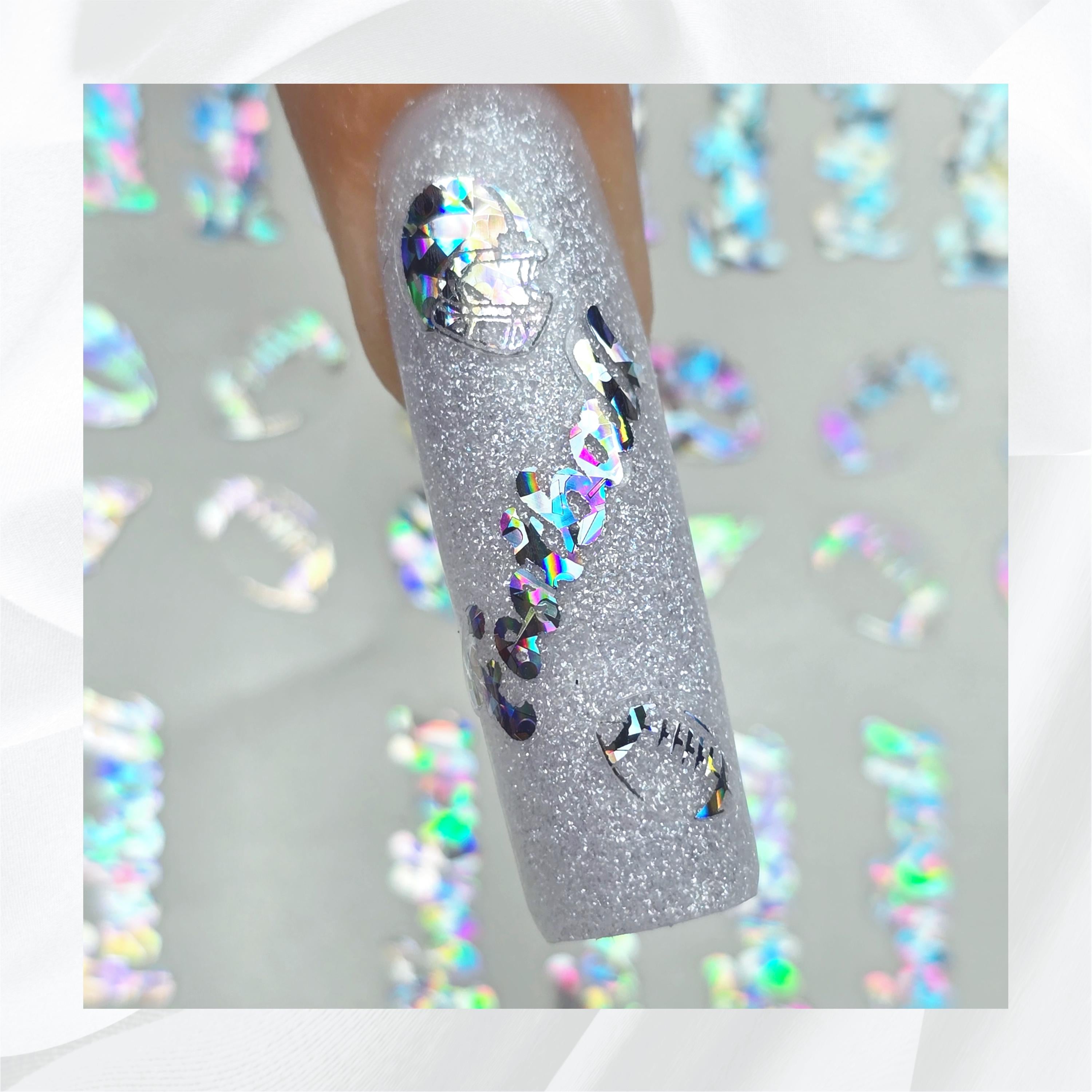 Foil Football Nail Art Stickers | Multiple Color Options