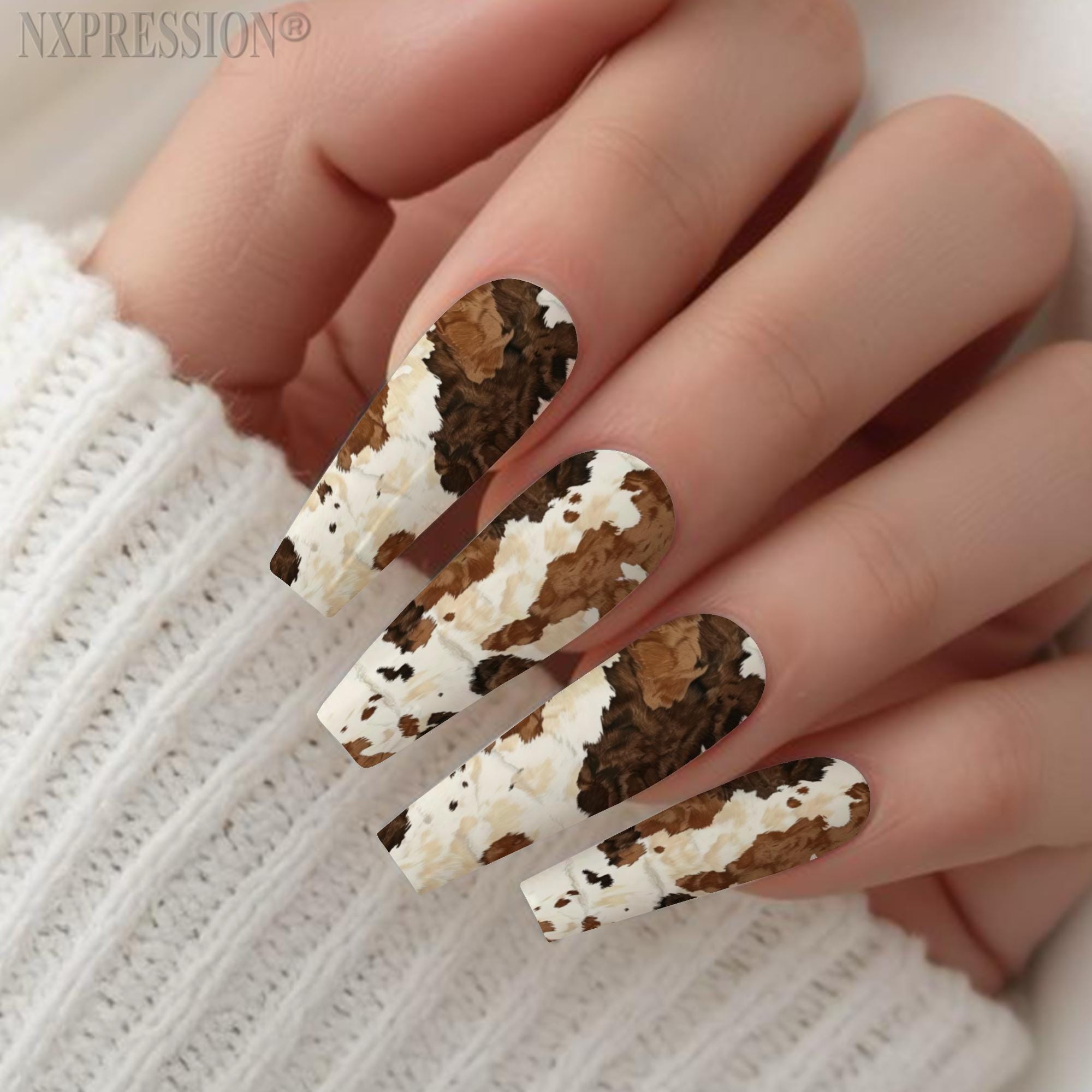 Cowhide Nail Wraps | Water Transfer Nail Decals