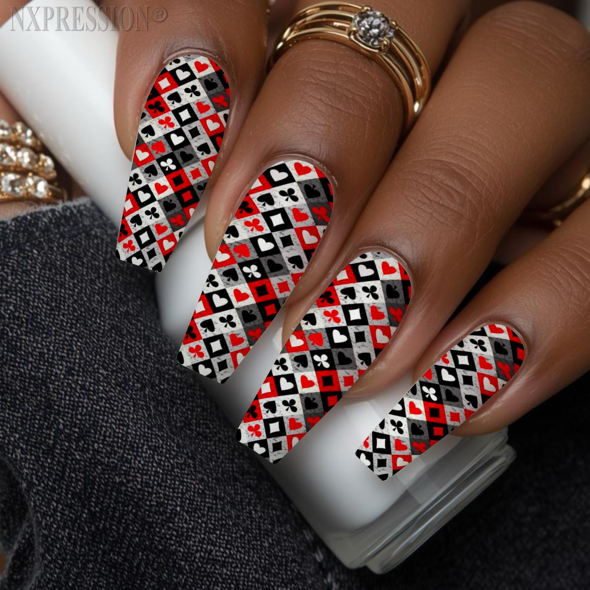 Poker face Nail Wraps | Water Transfer Nail Decals