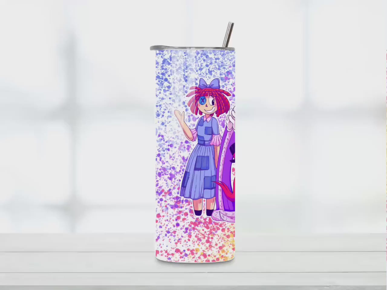 The Digital Circus 20oz Tumbler  | Glitter Holographic Tumbler | Gift