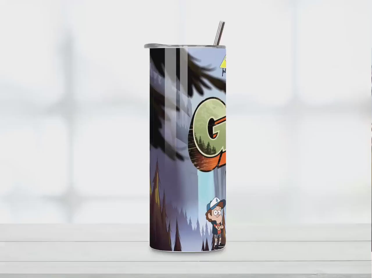 Gravity Falls Tumbler: 20oz Skinny, Holographic or Duo